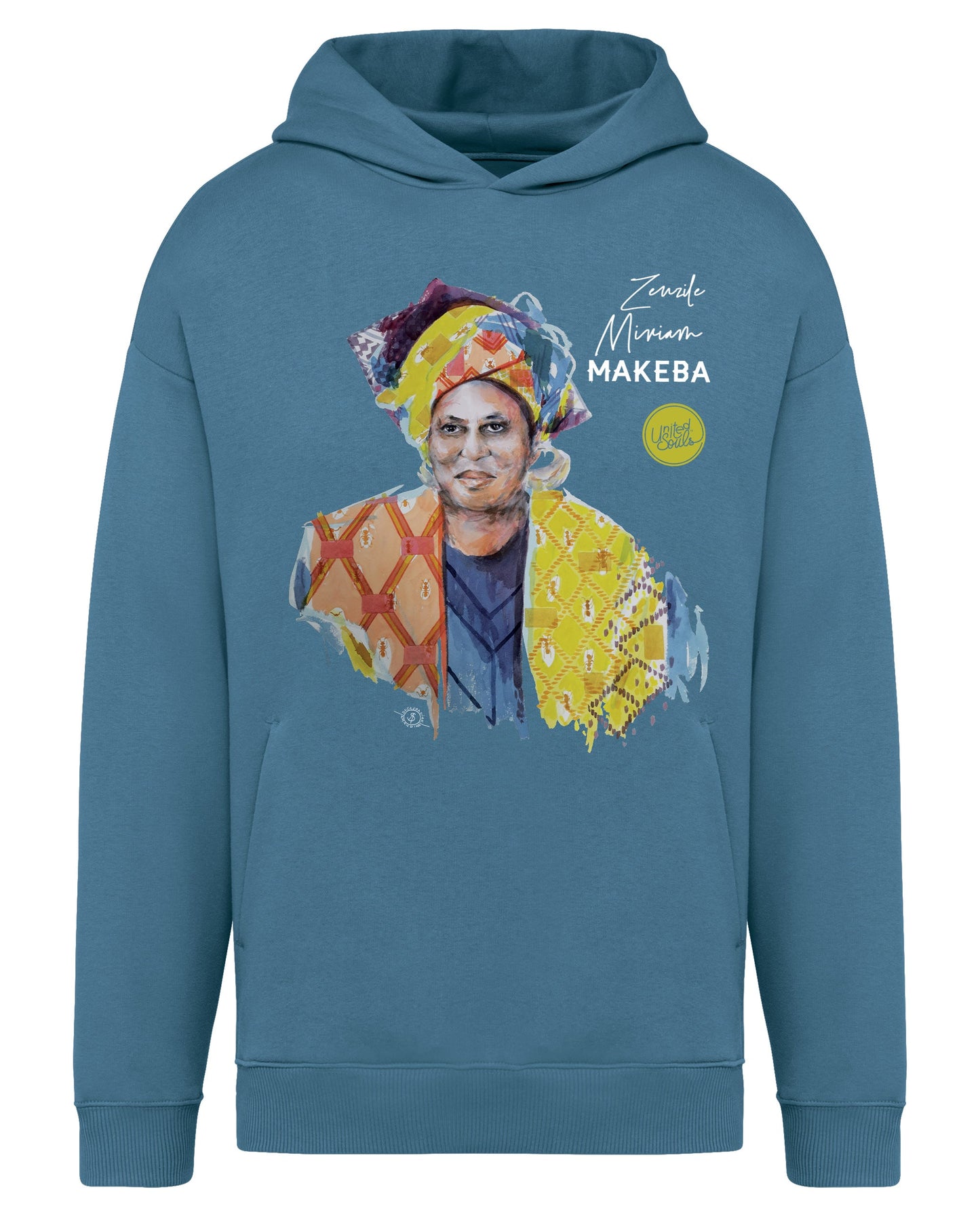 Miriam Makeba I Le sweat-shirt à capuche oversize unisexe United Souls - Des visages, une lutte, un héritage à porter !
