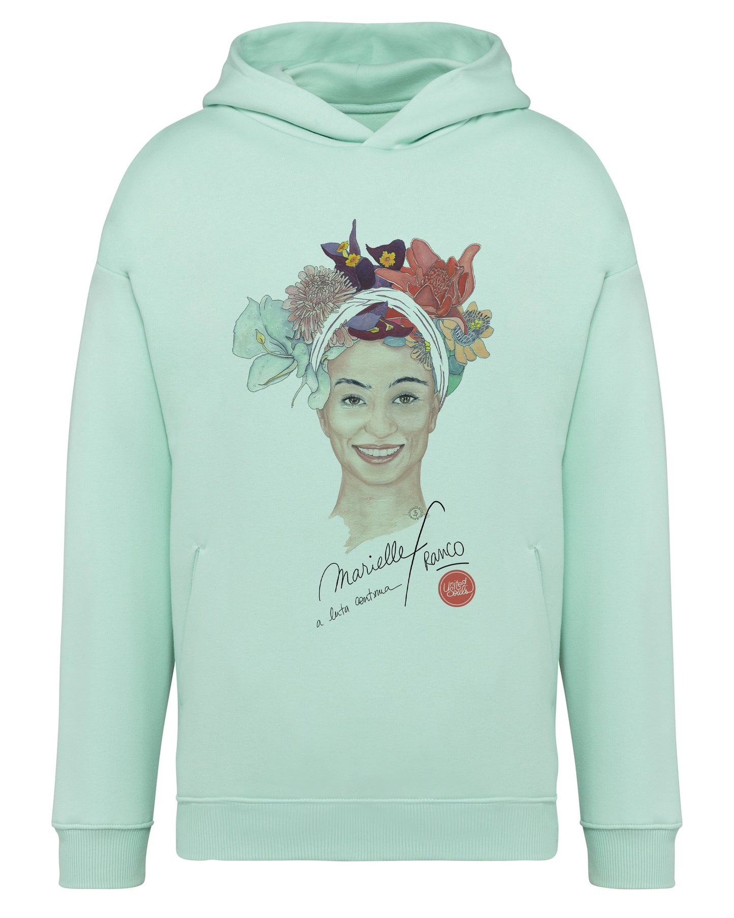 Marielle Franco I Le sweat-shirt à capuche oversize unisexe United Souls - Des visages, une lutte, un héritage à porter !