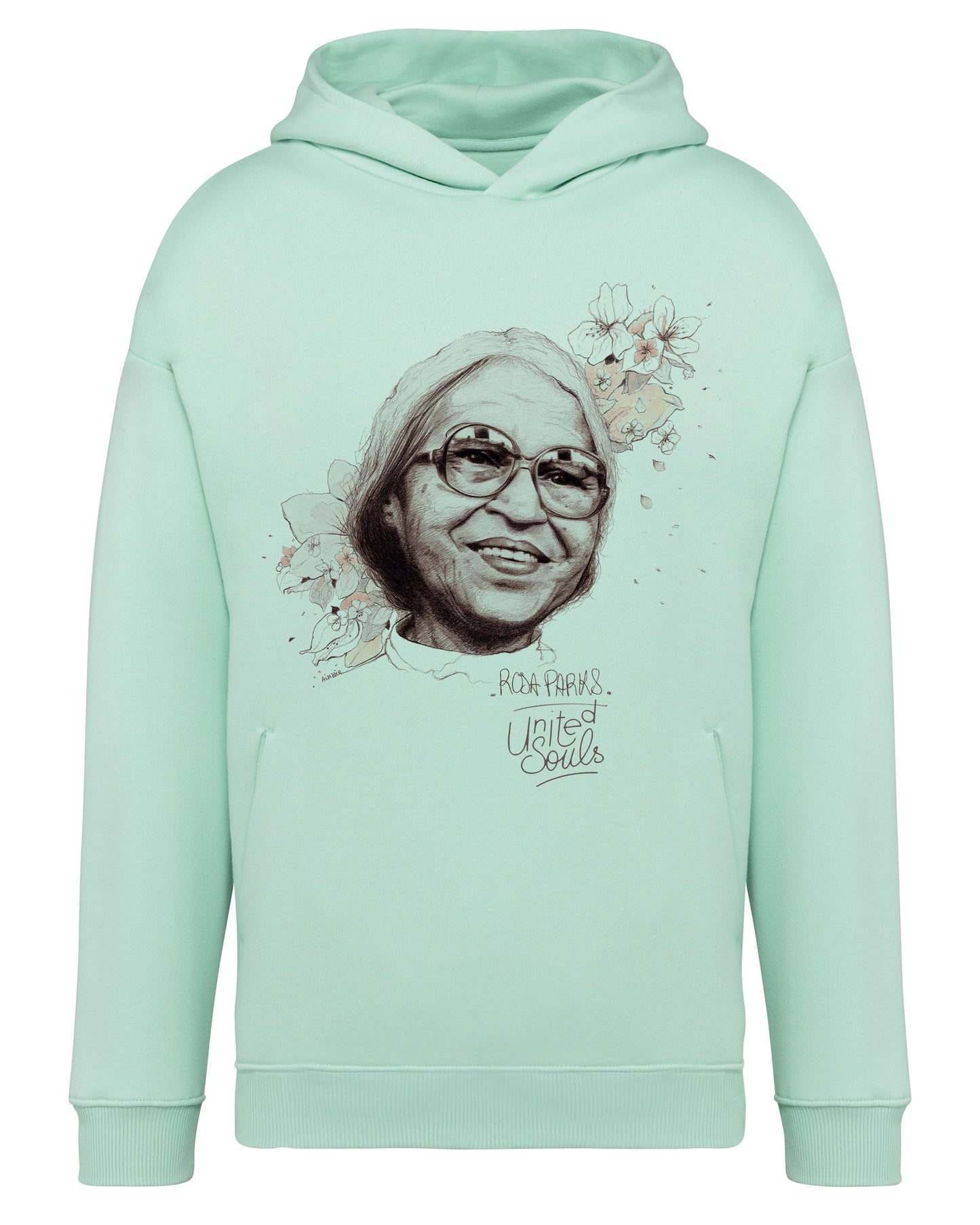 Rosa Parks I Le sweat-shirt à capuche oversize unisexe United Souls - Des visages, une lutte, un héritage à porter !