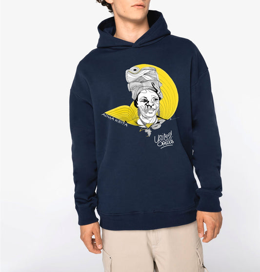 Aoua Keïta I Le sweat-shirt à capuche oversize unisexe United Souls - Des visages, une lutte, un héritage à porter !