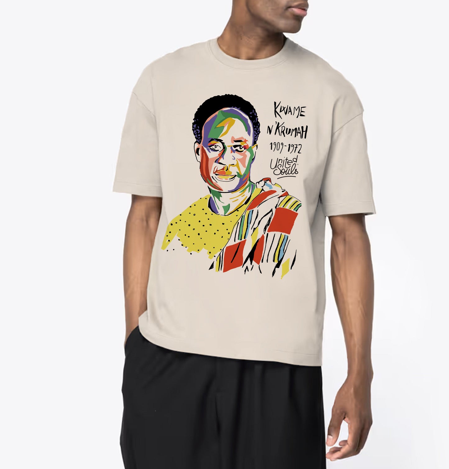 Kwame Nkrumah I Le T-shirt oversize Homme United Souls - Des visages, une lutte, un héritage à porter !