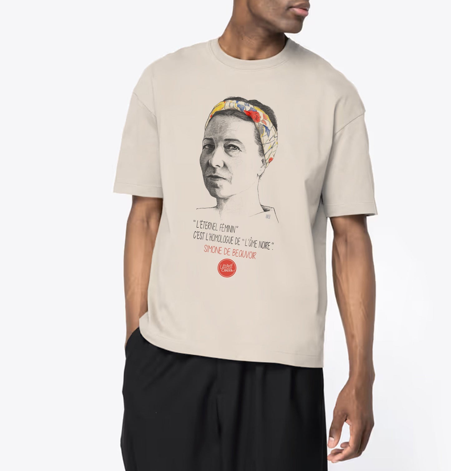 Simone de Beauvoir I Le T-shirt oversize Homme United Souls - Des visages, une lutte, un héritage à porter !