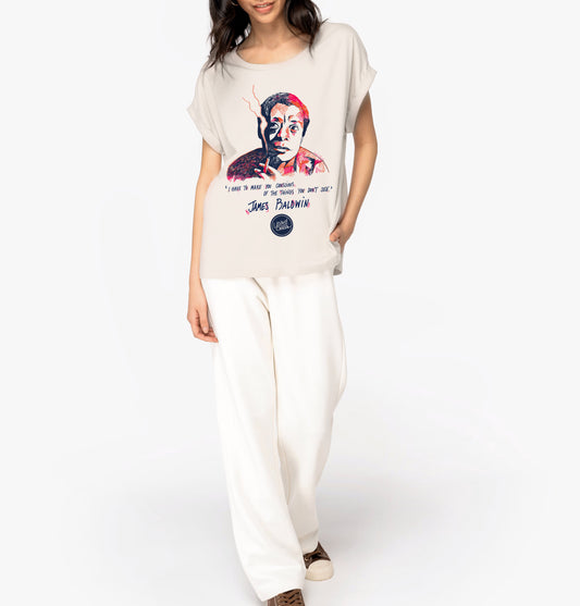 James Baldwin I Women's Turn-Up Sleeve T-Shirt