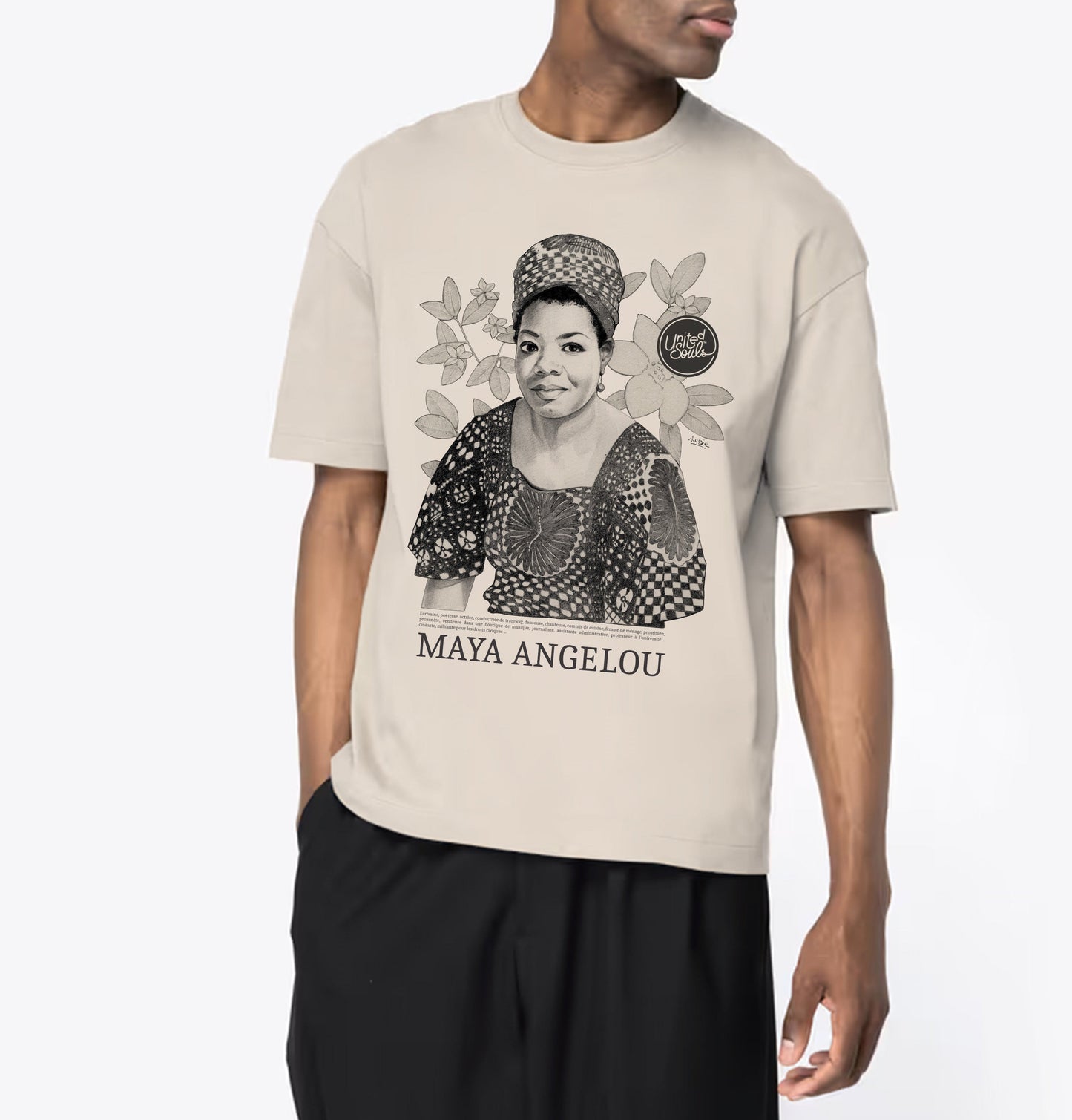 Maya Angelou Classic I Le T-shirt oversize Homme United Souls - Des visages, une lutte, un héritage à porter !