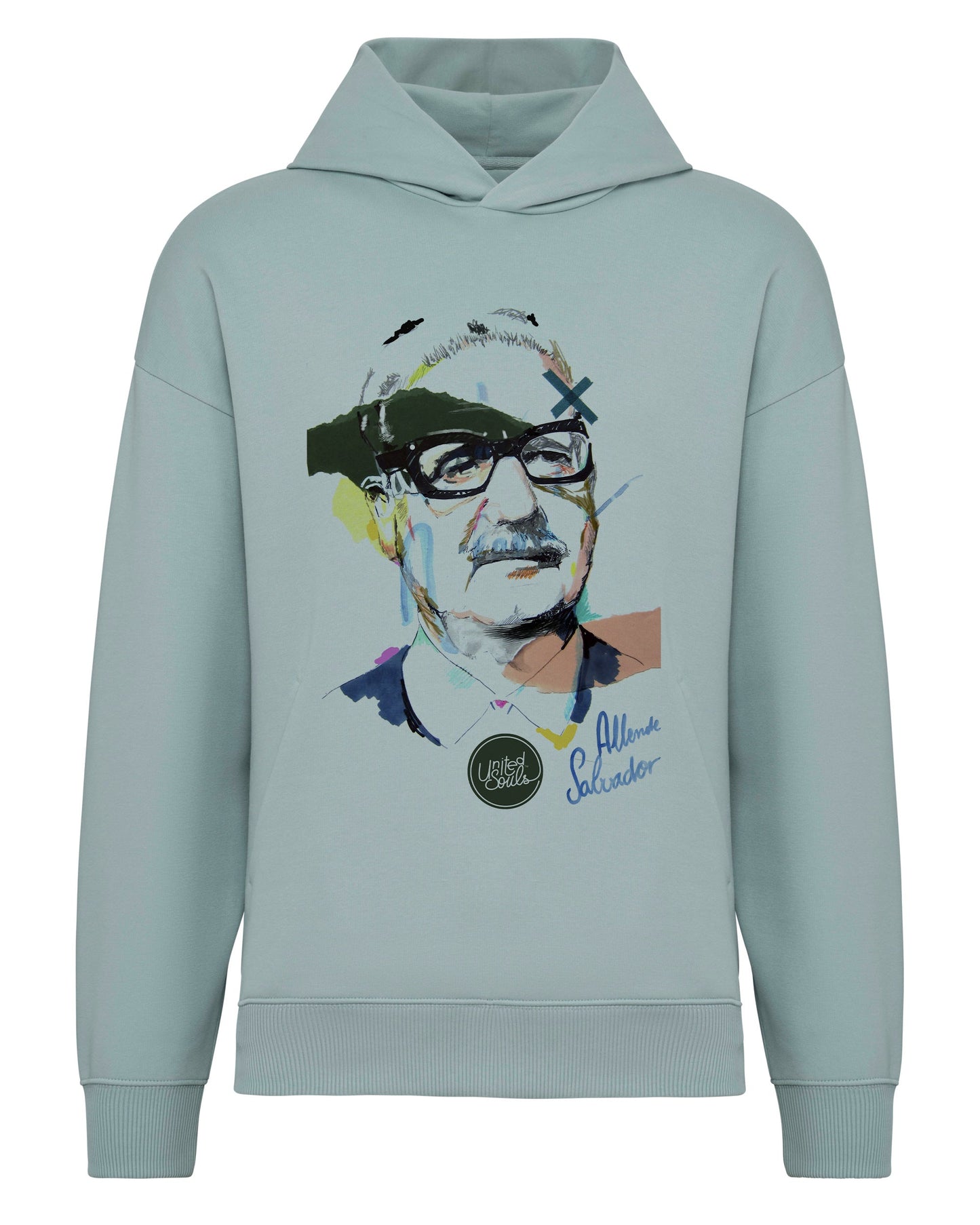 Salvador Allende I Le sweat-shirt à capuche oversize unisexe United Souls - Des visages, une lutte, un héritage à porter !