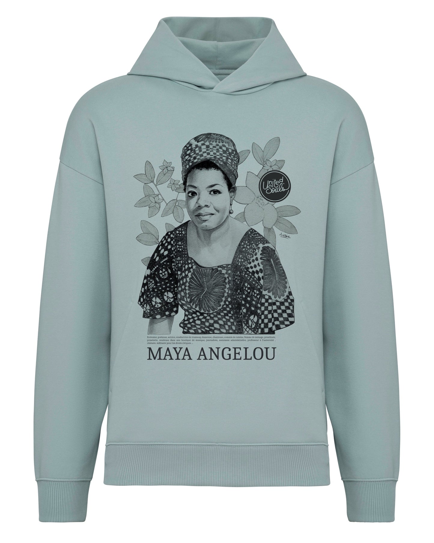 Maya Angelou Classic I Le sweat-shirt à capuche oversize unisexe United Souls - Des visages, une lutte, un héritage à porter !