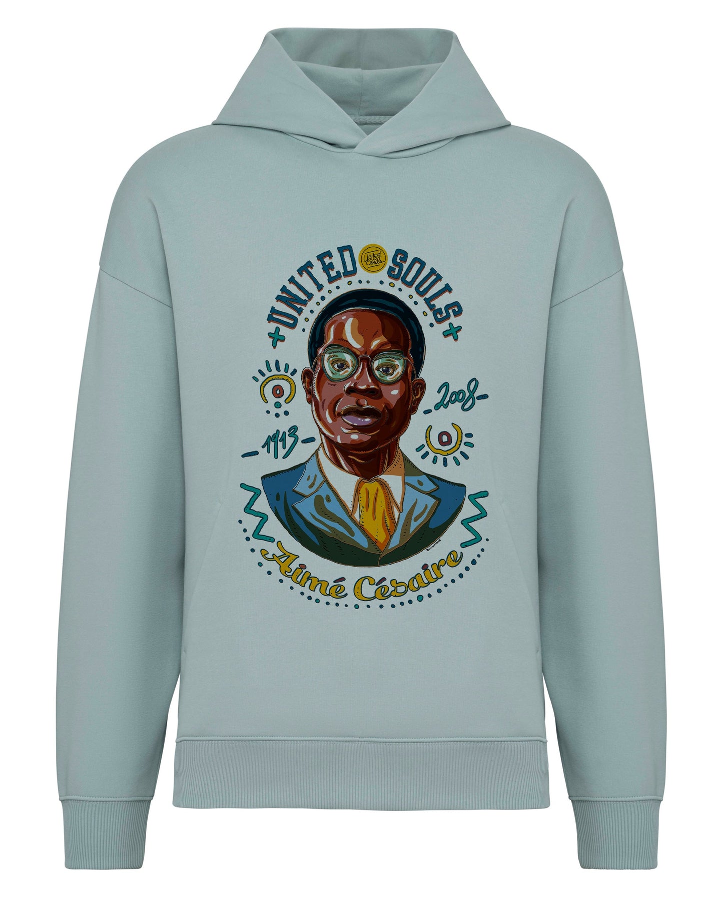Aimé Césaire I Le sweat-shirt à capuche oversize unisexe United Souls - Des visages, une lutte, un héritage à porter !