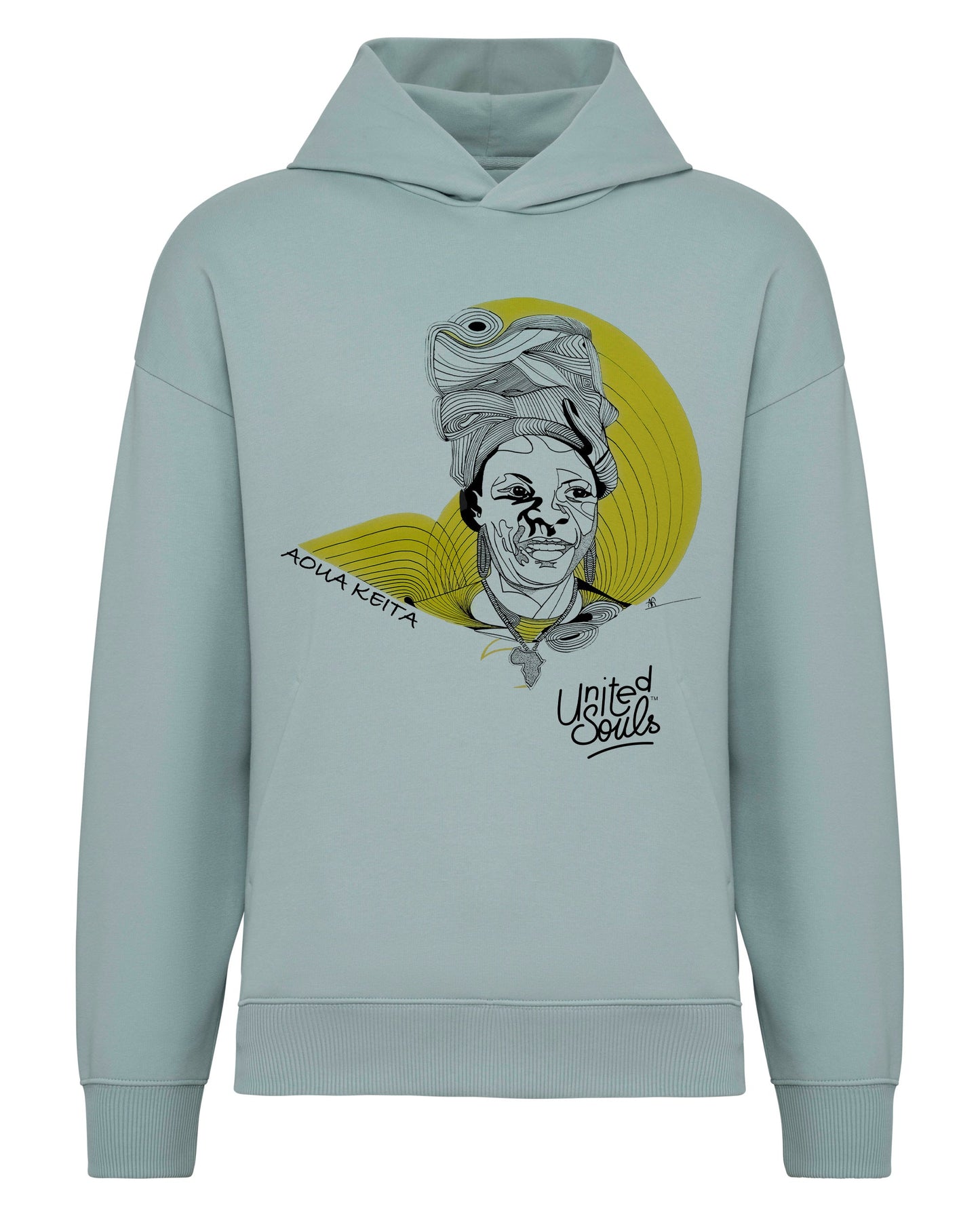 Aoua Keïta I Le sweat-shirt à capuche oversize unisexe United Souls - Des visages, une lutte, un héritage à porter !