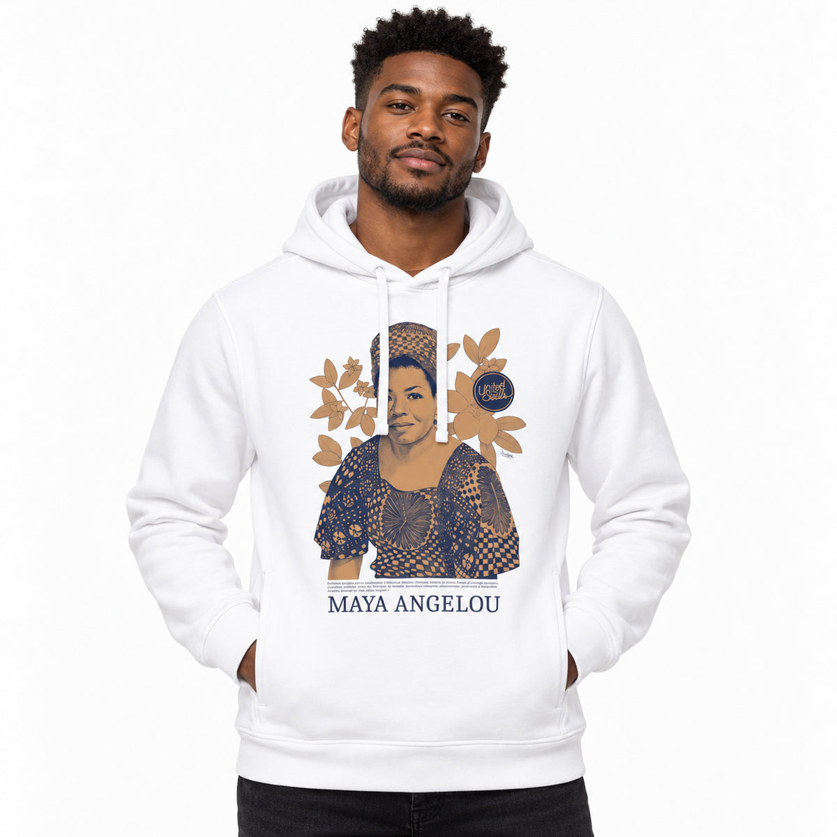 Maya Angelou Blue | Ökologischer Unisex-Kapuzenpullover