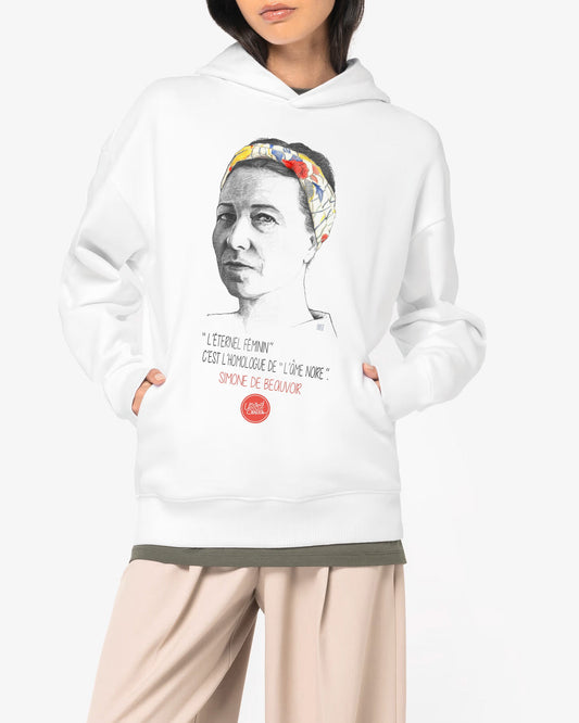 Simone de Beauvoir I Le sweat-shirt à capuche oversize unisexe United Souls - Des visages, une lutte, un héritage à porter !