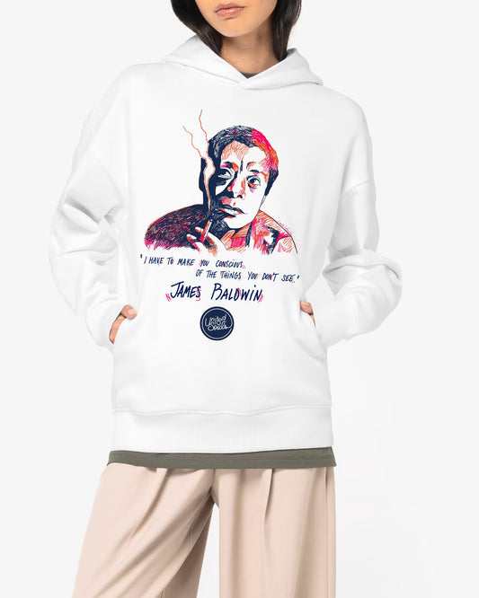 James Baldwin I Le sweat-shirt à capuche oversize unisexe United Souls - Des visages, une lutte, un héritage à porter !