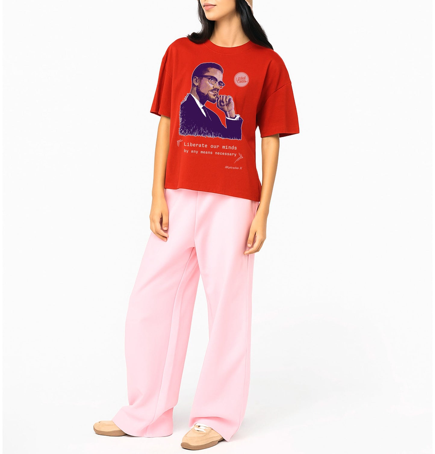 Malcolm X I Le T-shirt oversize Femme United Souls - Des visages, une lutte, un héritage à porter !