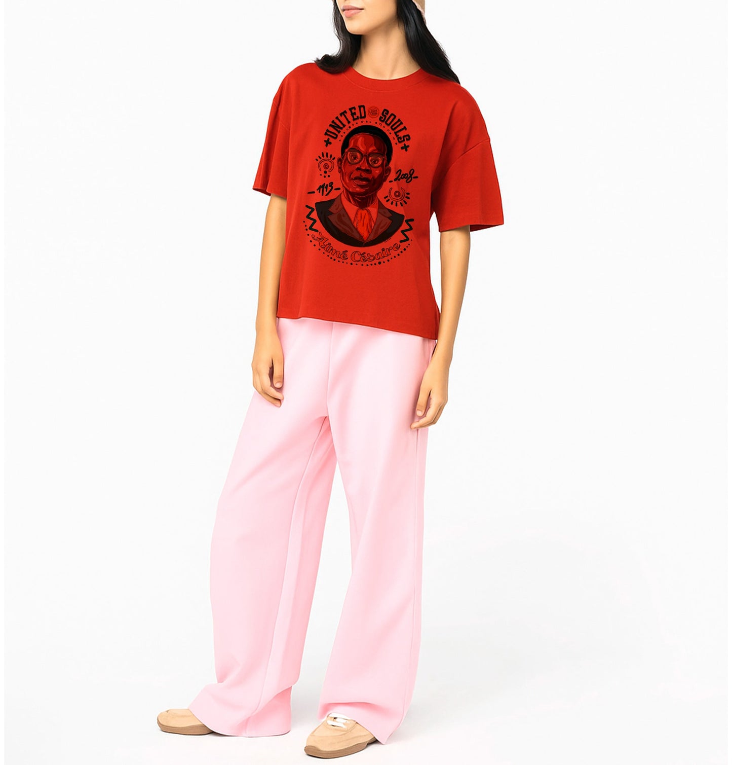 Aimé Césaire I Le T-shirt oversize Femme United Souls - Des visages, une lutte, un héritage à porter !