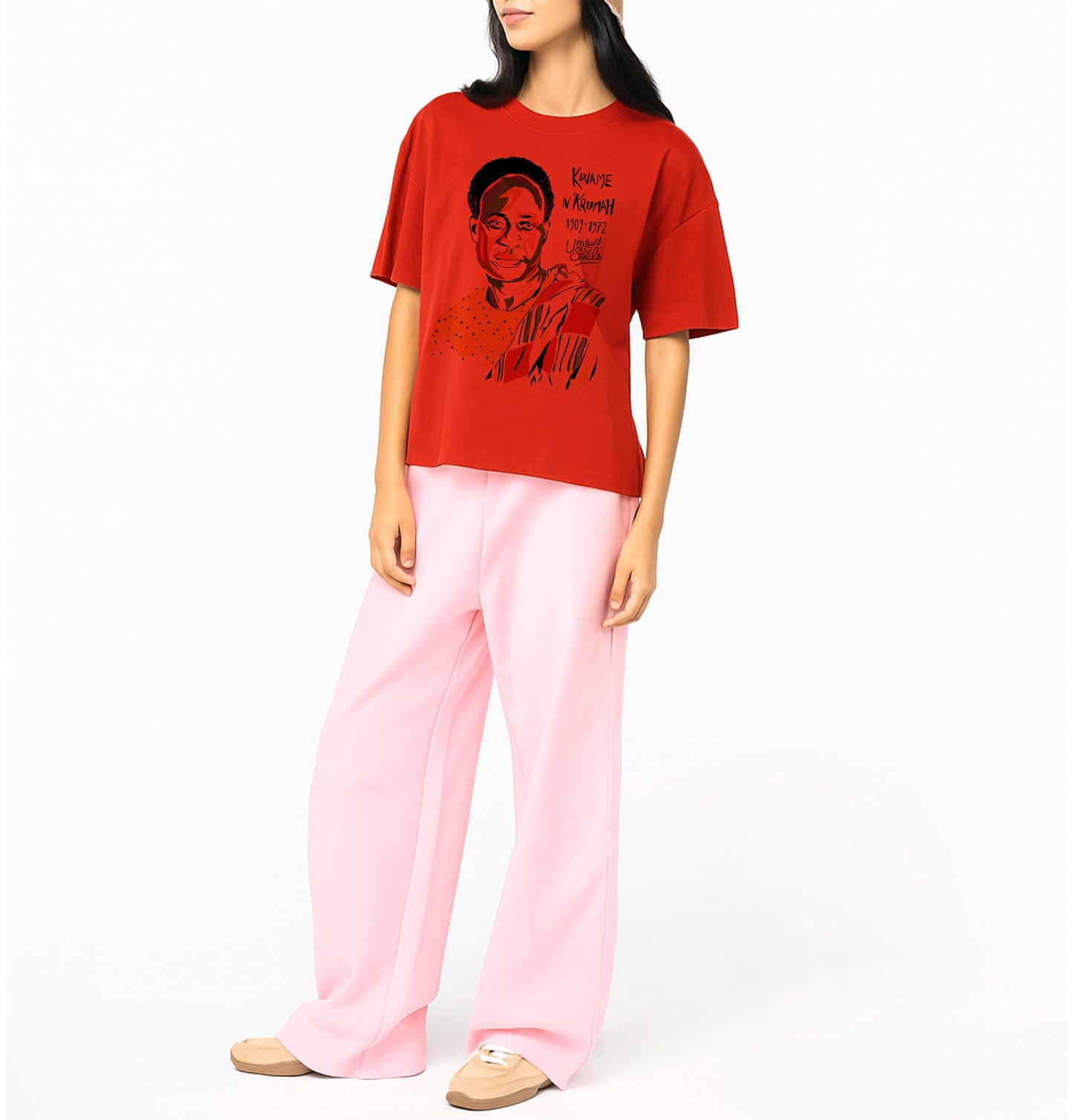 Kwame Nkrumah I Le T-shirt oversize Femme United Souls - Des visages, une lutte, un héritage à porter !