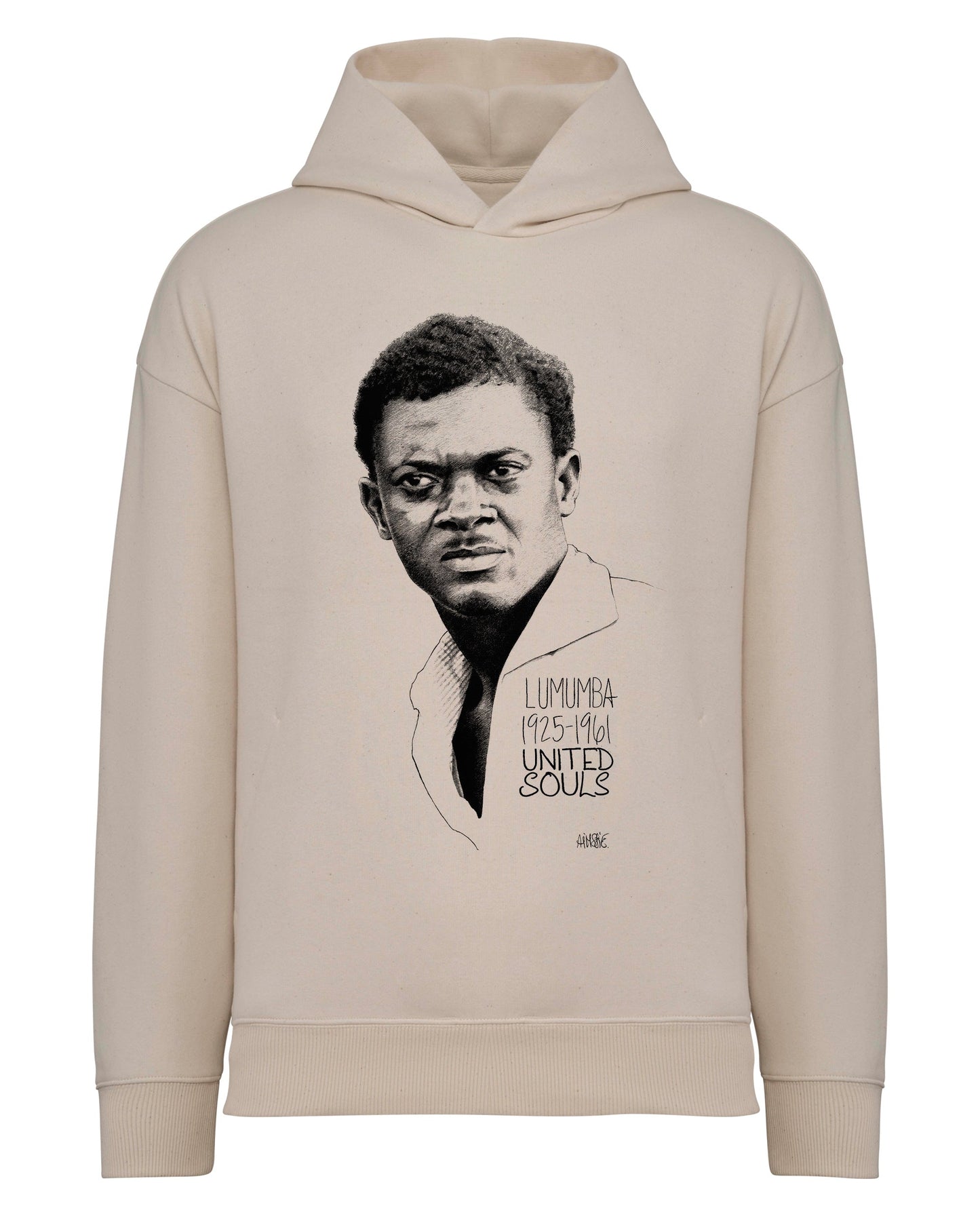 Lumumba Classic I Le sweat-shirt à capuche oversize unisexe United Souls - Des visages, une lutte, un héritage à porter !