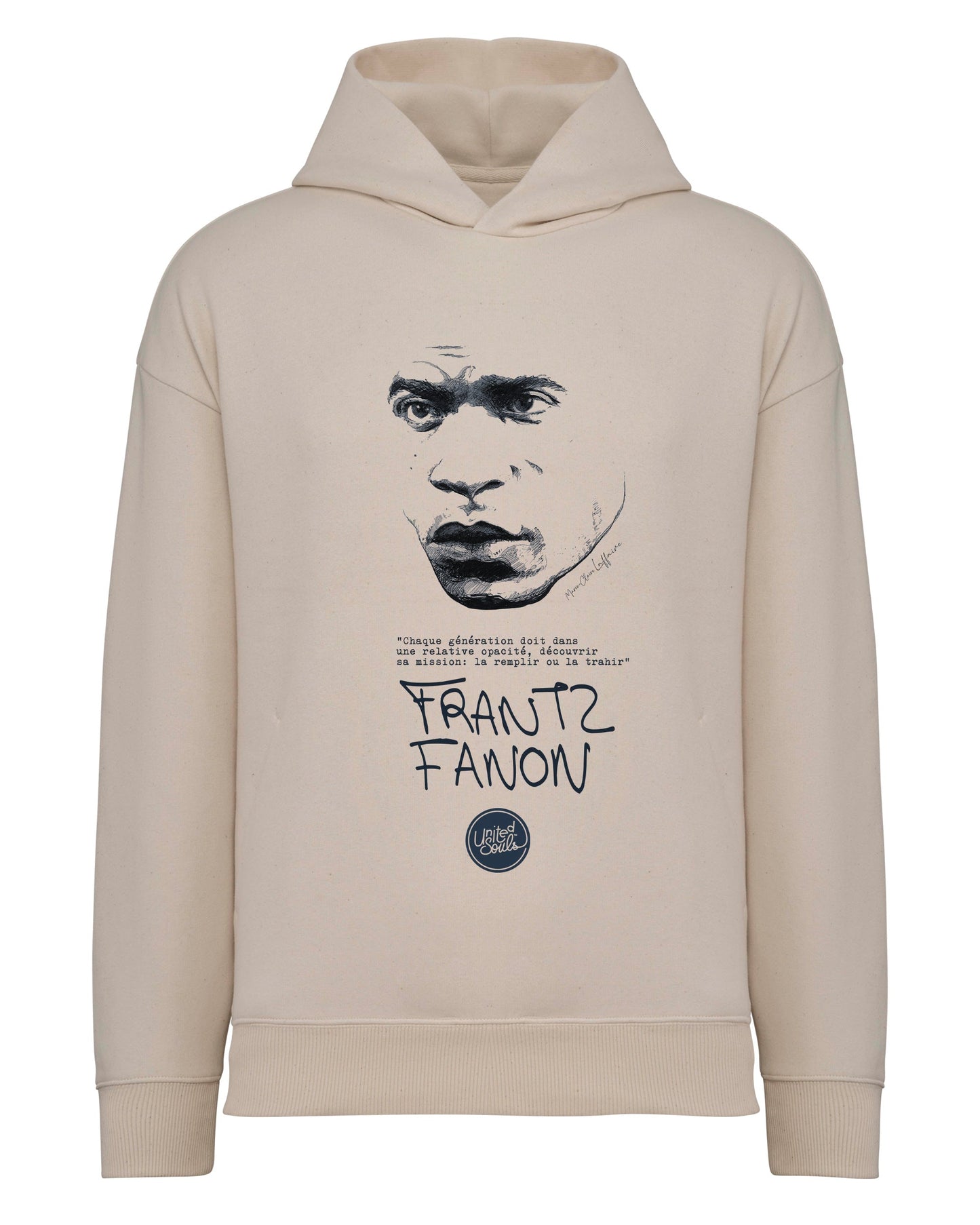 Frantz Fanon I Le sweat-shirt à capuche oversize unisexe United Souls - Des visages, une lutte, un héritage à porter !
