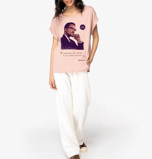 Malcolm X I Le t-shirt manches à revers femme United Souls - Des visages, une lutte, un héritage à porter !
