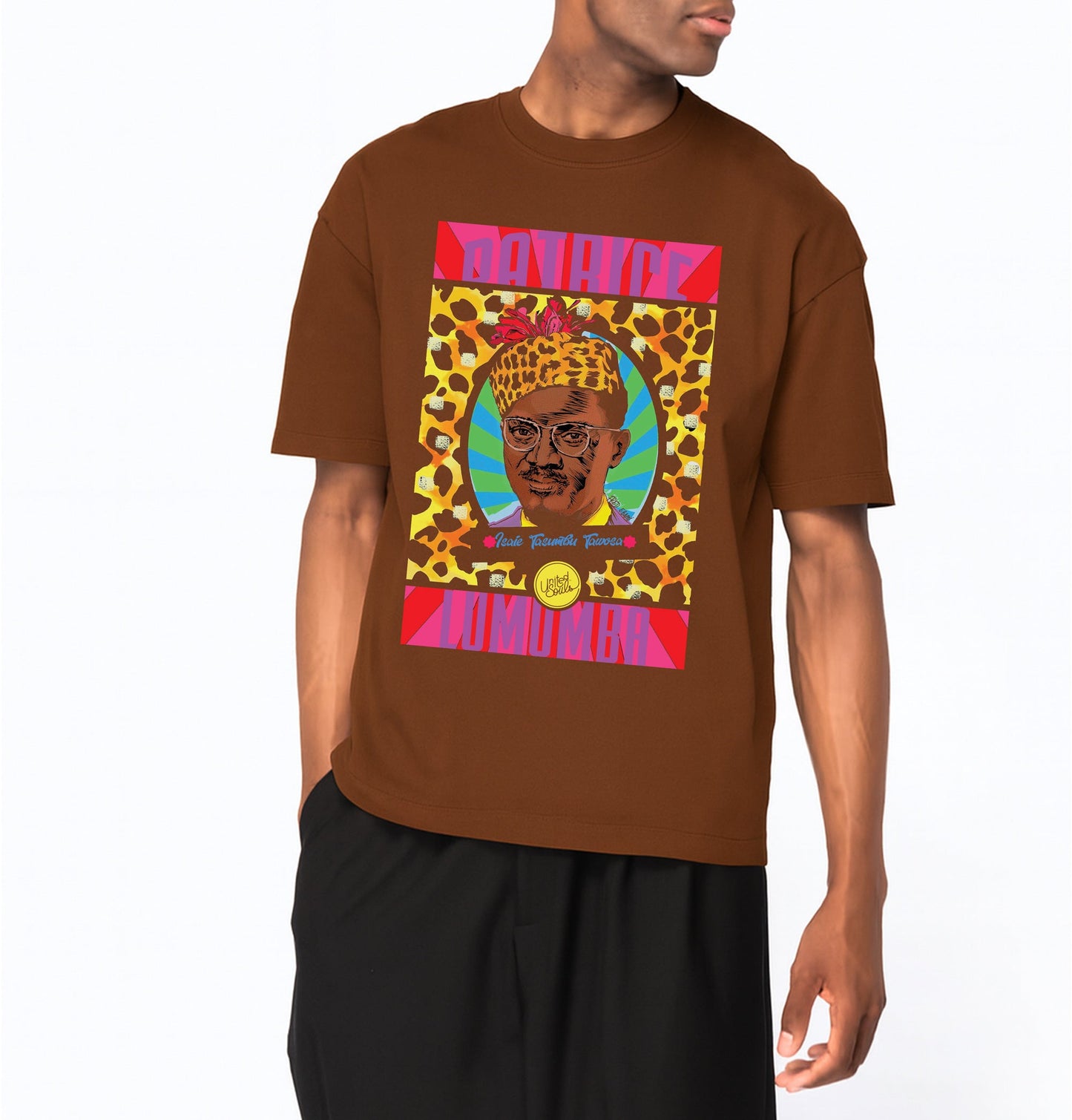 Lumumba Pop Art I Le T-shirt oversize Homme United Souls - Des visages, une lutte, un héritage à porter !