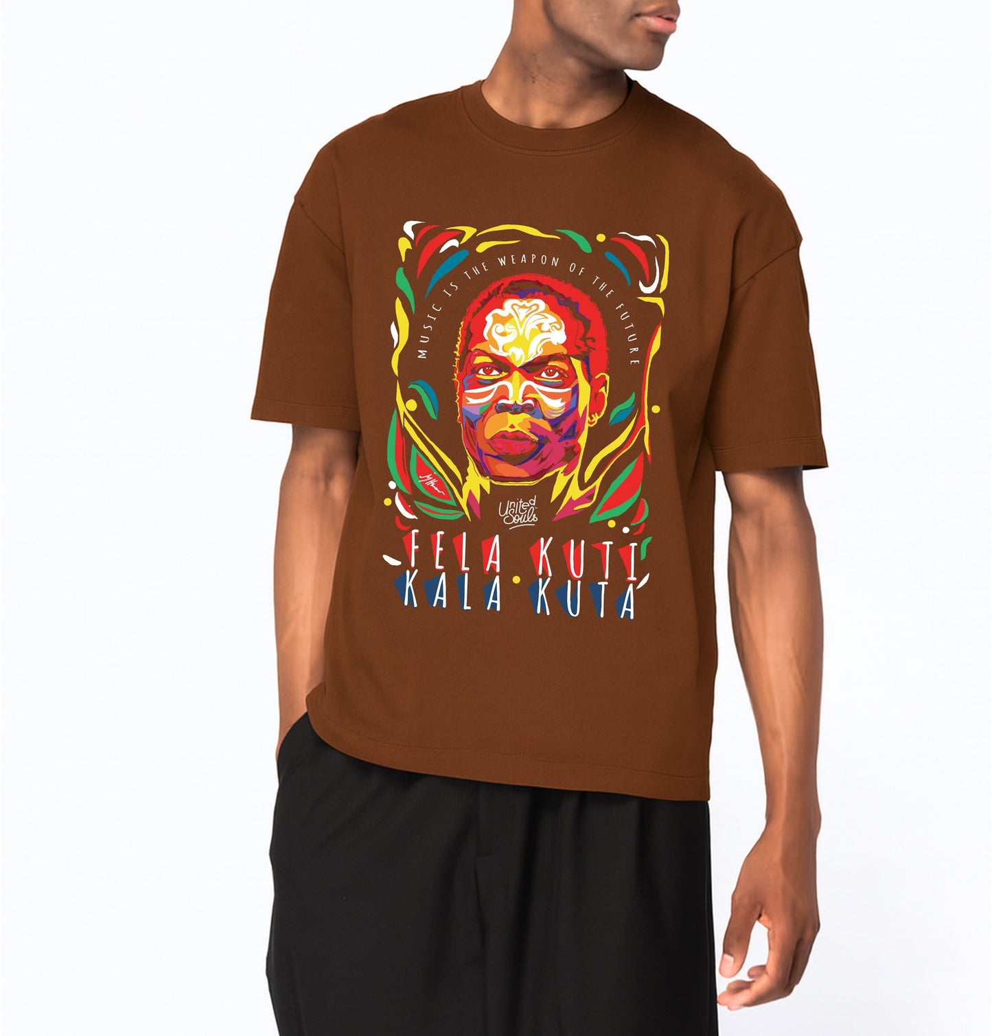 Fela Kuti I Le T-shirt oversize Homme United Souls - Des visages, une lutte, un héritage à porter !