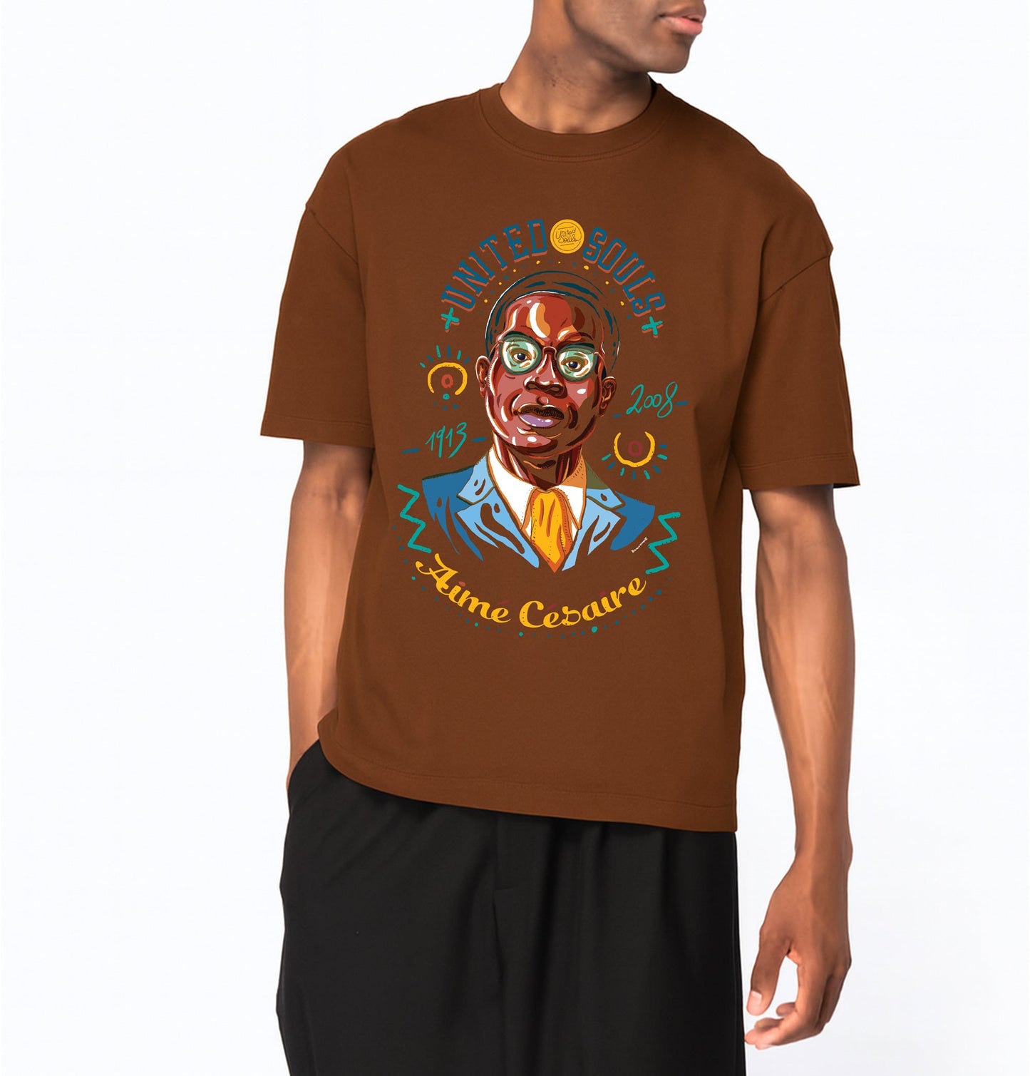 Aimé Césaire I Le T-shirt oversize Homme United Souls - Des visages, une lutte, un héritage à porter !