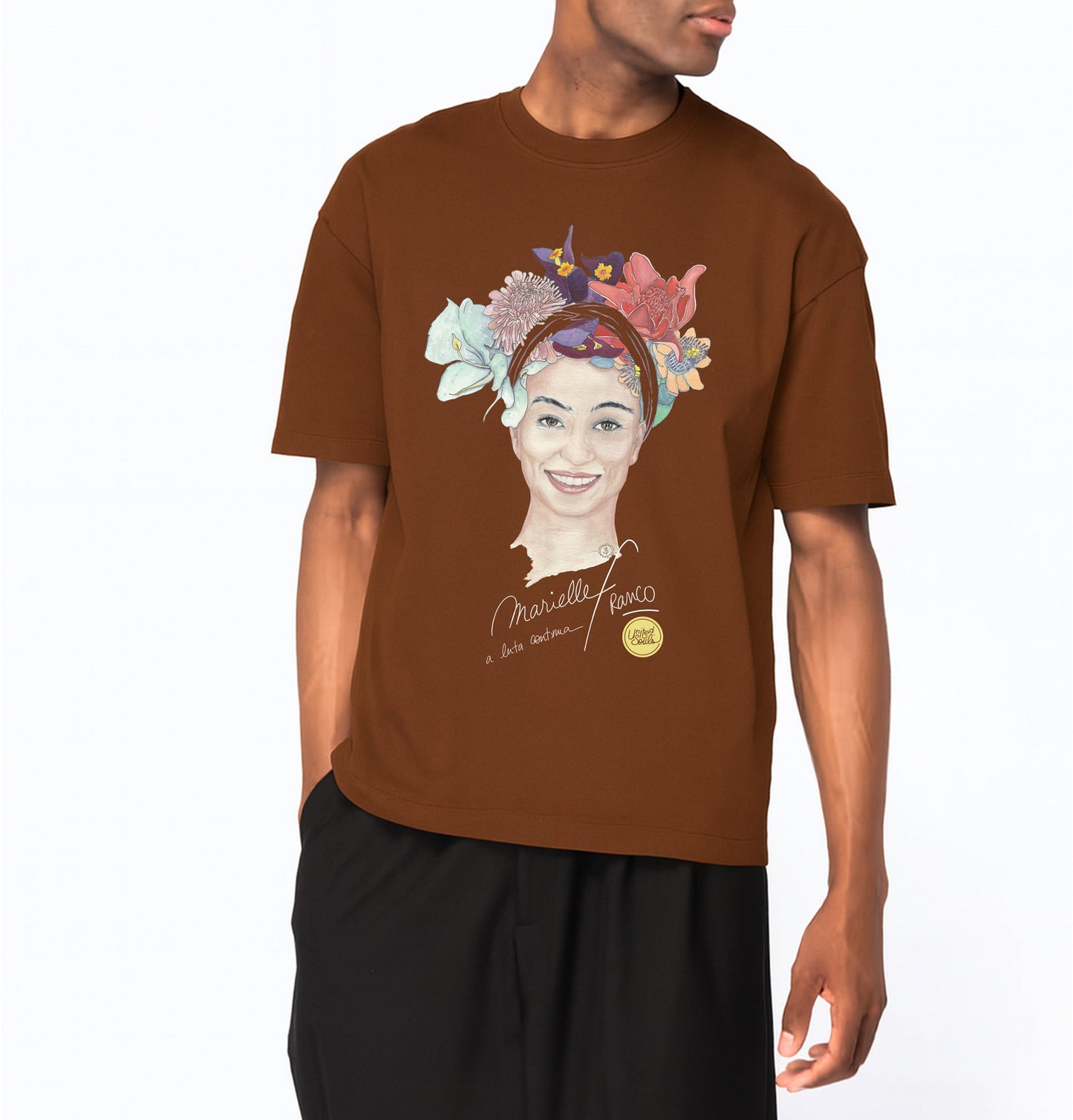 Marielle Franco I Le T-shirt oversize Homme United Souls - Des visages, une lutte, un héritage à porter !