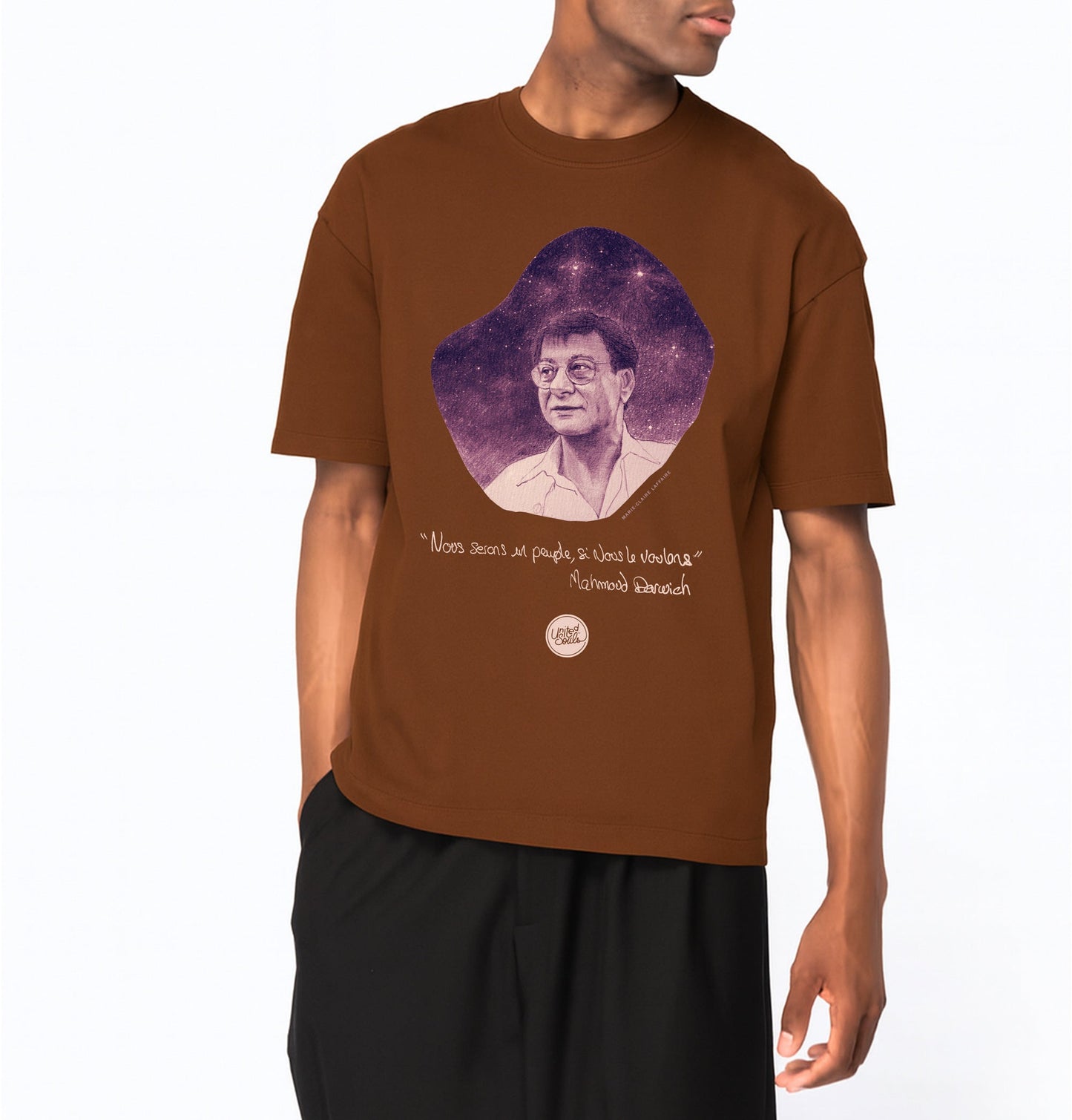 Mahmoud Darwich I Le T-shirt oversize Homme United Souls - Des visages, une lutte, un héritage à porter !