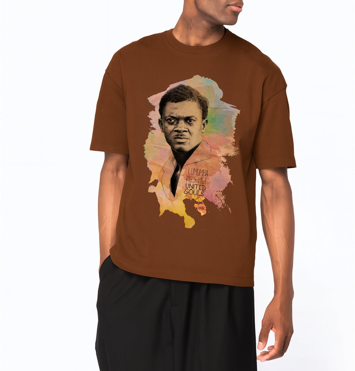 Lumumba Color I Le T-shirt oversize Homme United Souls - Des visages, une lutte, un héritage à porter !