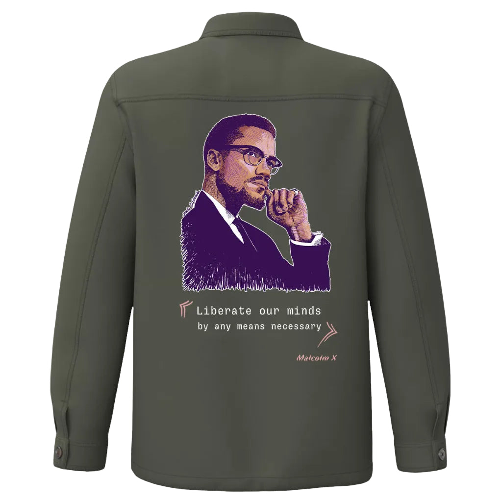 Malcolm X I La veste worker délavée United Souls - Des visages, une lutte, un héritage à porter !