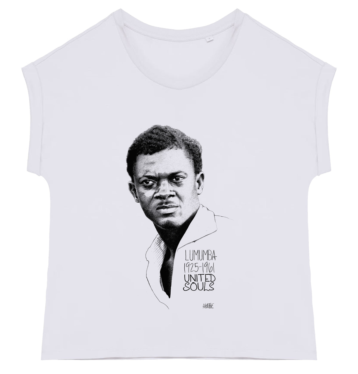 Lumumba Classic I Le t-shirt manches à revers femme United Souls - Des visages, une lutte, un héritage à porter !