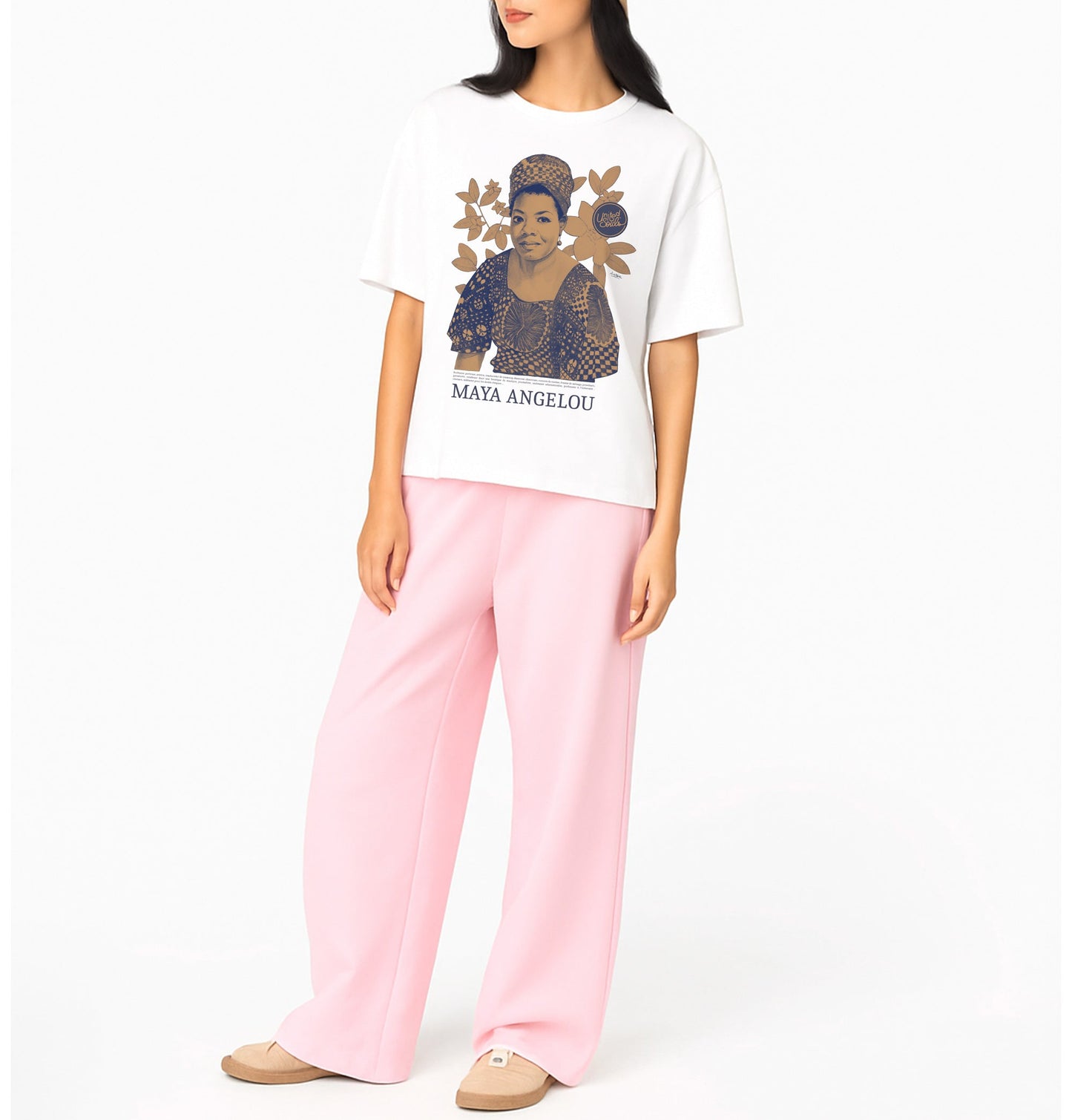 Maya Angelou Color I Le T-shirt oversize Femme United Souls - Des visages, une lutte, un héritage à porter !