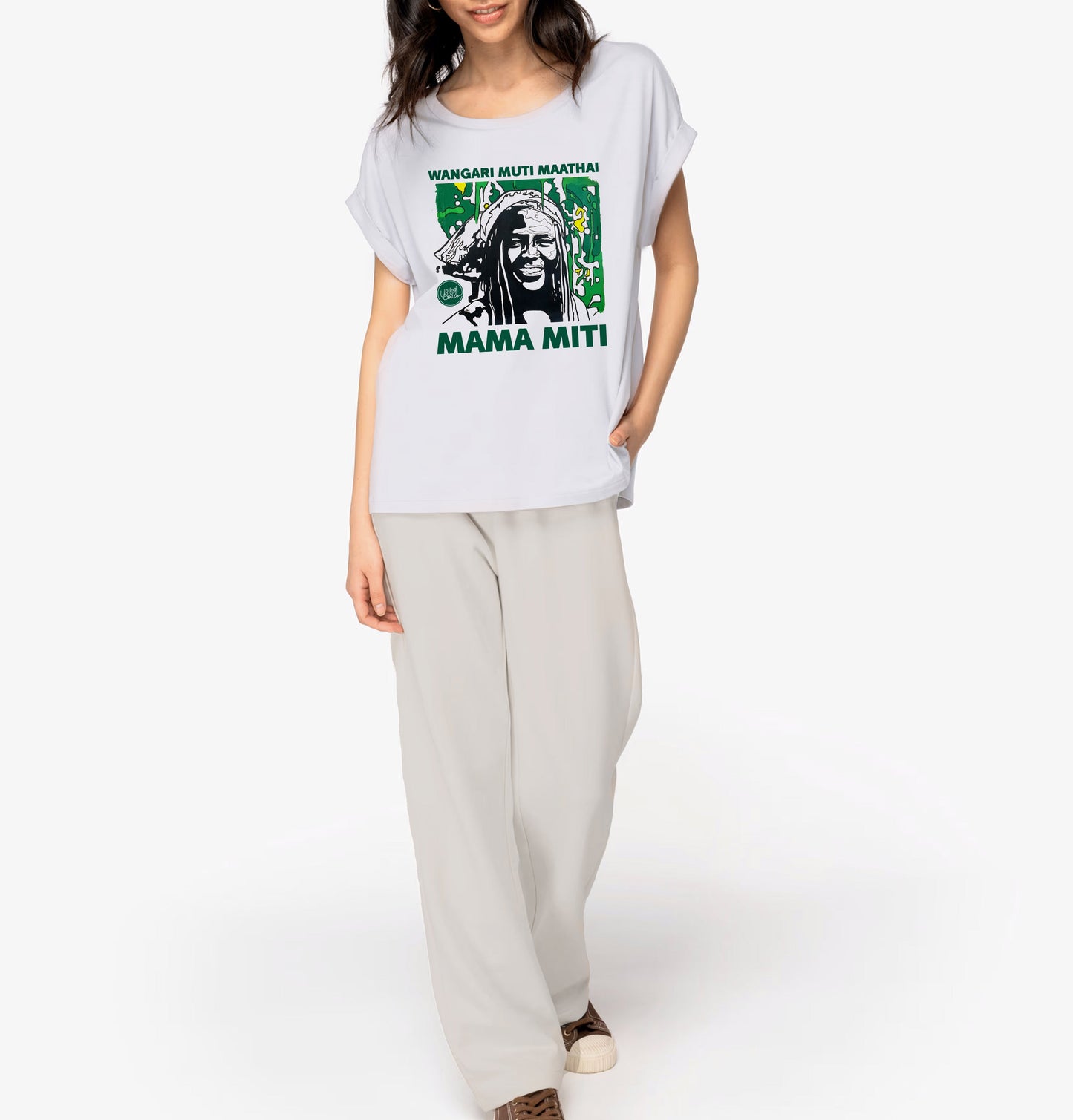 Wangari Muta Maathai I Le t-shirt manches à revers femme United Souls - Des visages, une lutte, un héritage à porter !