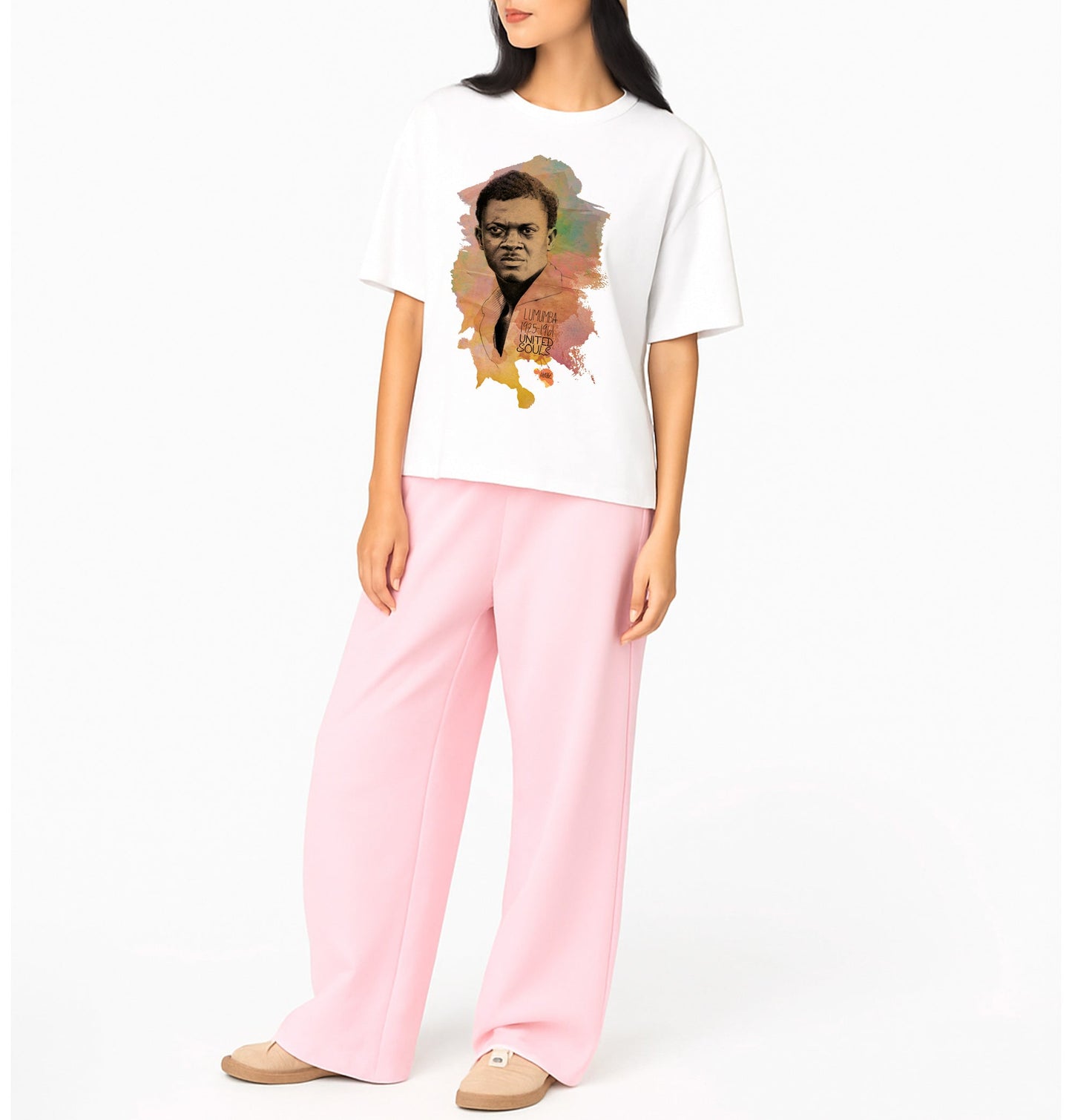 Lumumba Color I Le T-shirt oversize Femme United Souls - Des visages, une lutte, un héritage à porter !