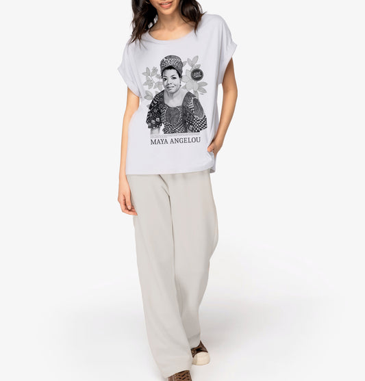Maya Angelou Classic I Le t-shirt manches à revers femme
