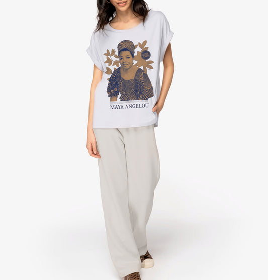 Maya Angelou color I Le t-shirt manches à revers femme United Souls - Des visages, une lutte, un héritage à porter !