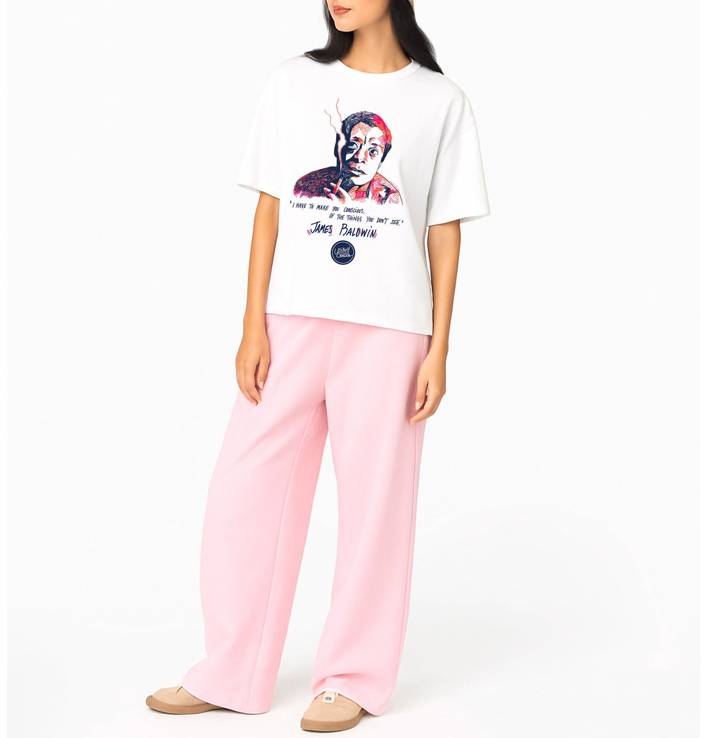 James Baldwin I Le T-shirt oversize Femme United Souls - Des visages, une lutte, un héritage à porter !