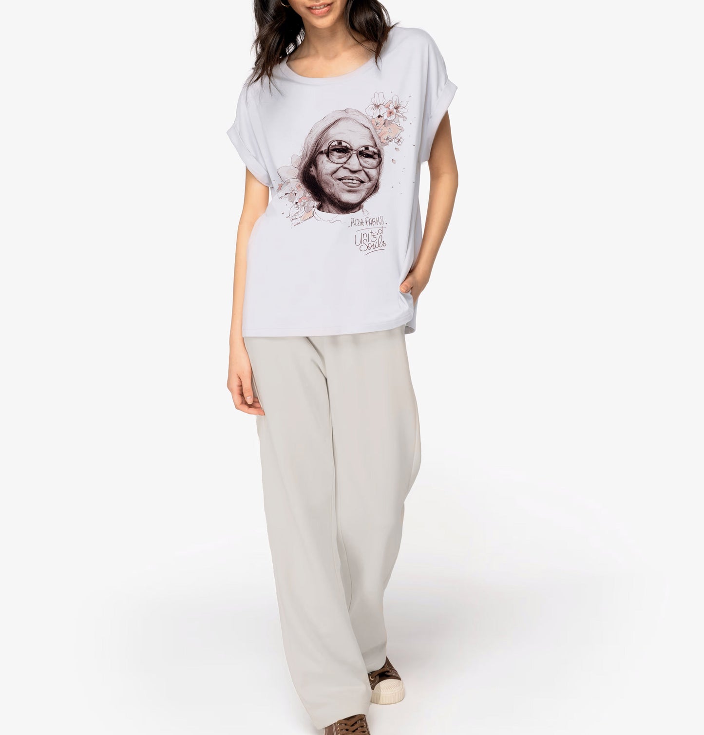 Rosa Parks I Le t-shirt manches à revers femme United Souls - Des visages, une lutte, un héritage à porter !