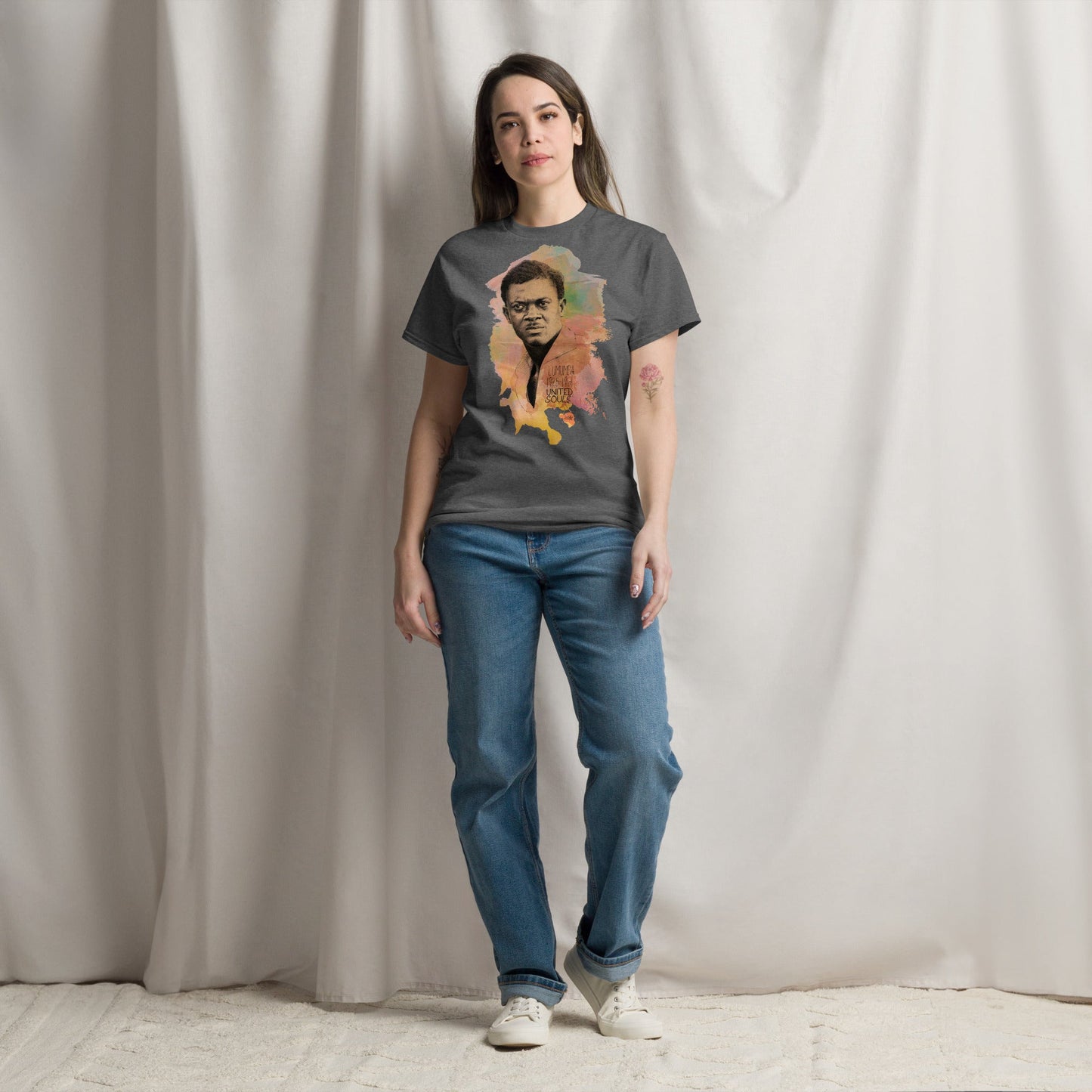 Patrice Lumumba color I Le t-shirt essentiel unisexe 100% coton United Souls - Des visages, une lutte, un héritage à porter !