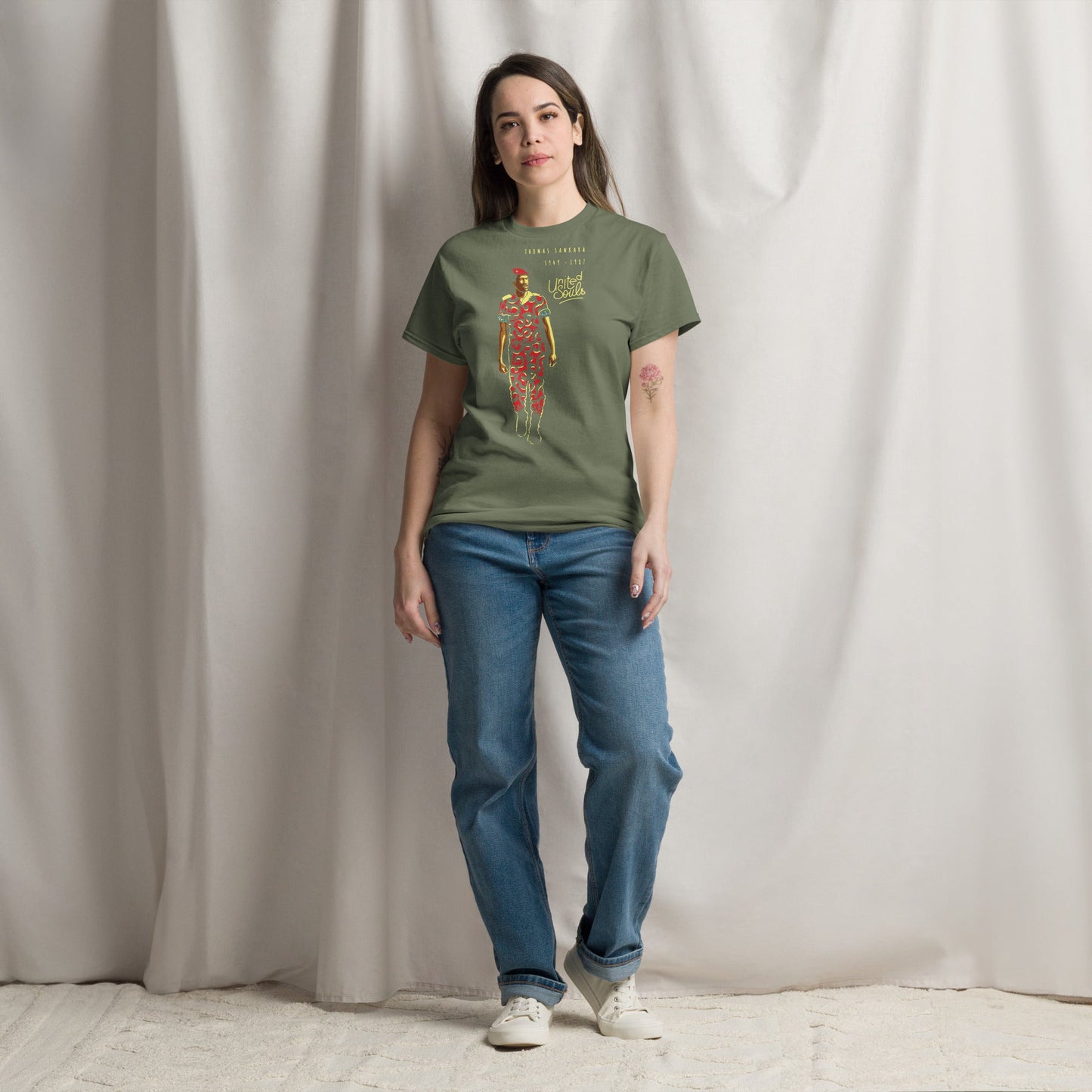 Thomas Sankara I Le t-shirt essentiel unisexe 100% coton United Souls - Des visages, une lutte, un héritage à porter !