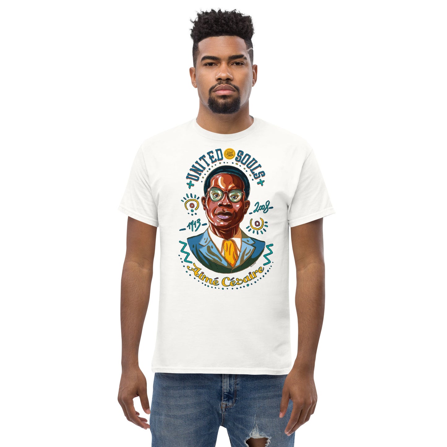Aimé Césaire I Le t-shirt essentiel unisexe 100% coton United Souls - Des visages, une lutte, un héritage à porter !