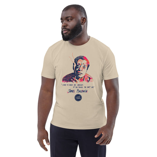 James Baldwin I Le t-shirt unisexe en coton biologique United Souls - Des visages, une lutte, un héritage à porter !