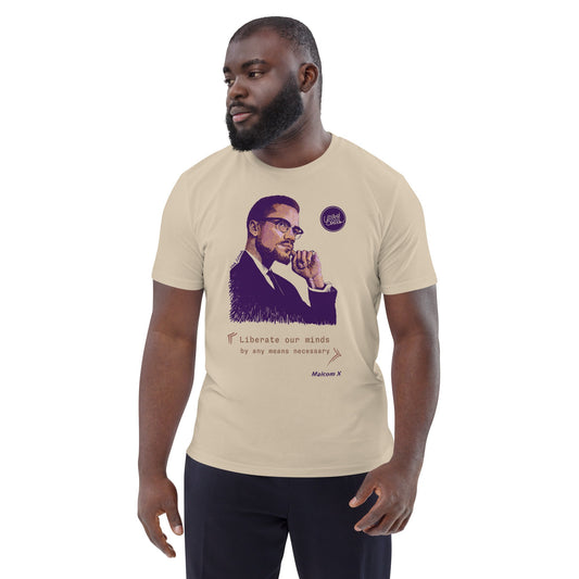 Malcolm X I Le t-shirt unisexe en coton biologique United Souls - Des visages, une lutte, un héritage à porter !