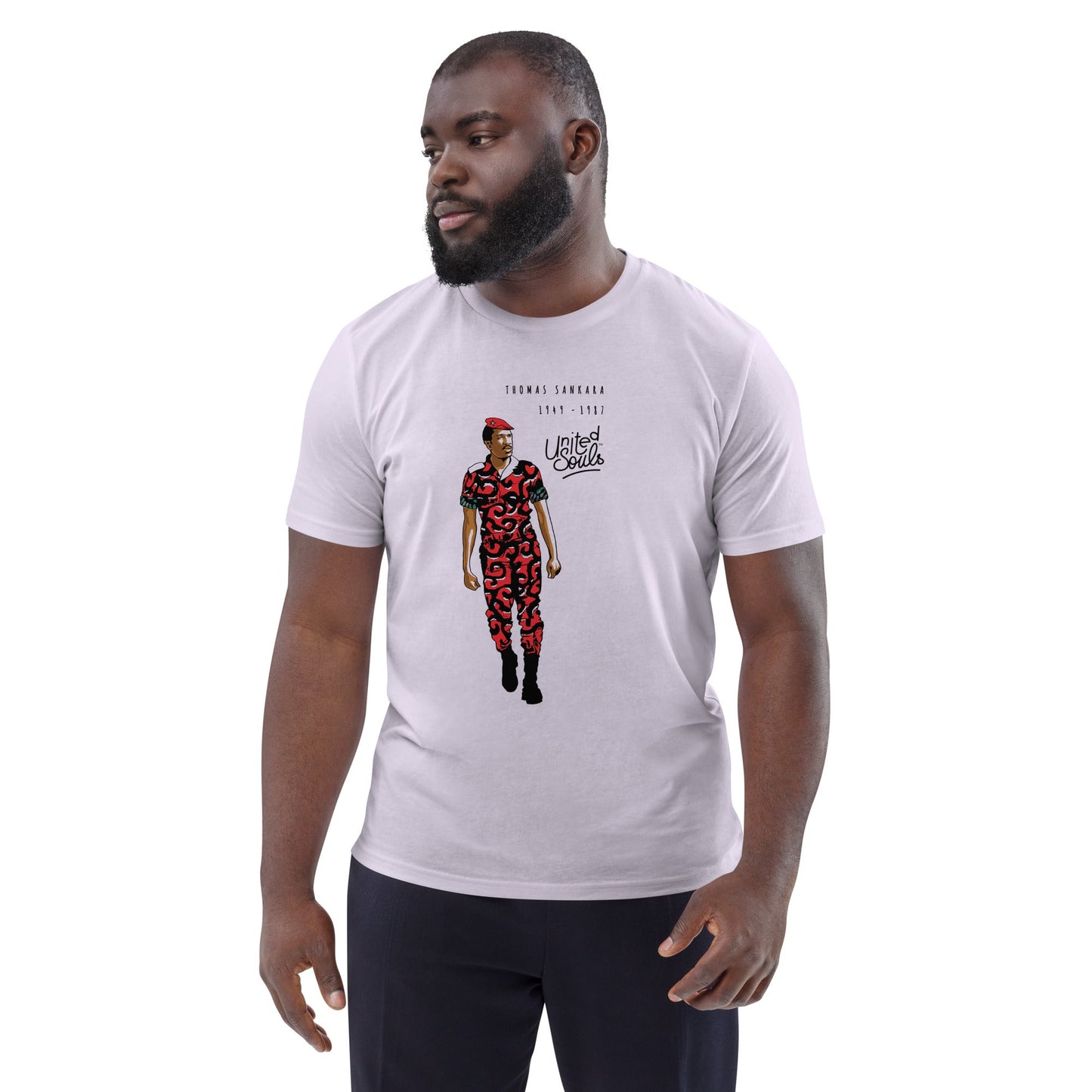 Thomas Sankara I Le t-shirt unisexe en coton biologique United Souls - Des visages, une lutte, un héritage à porter !