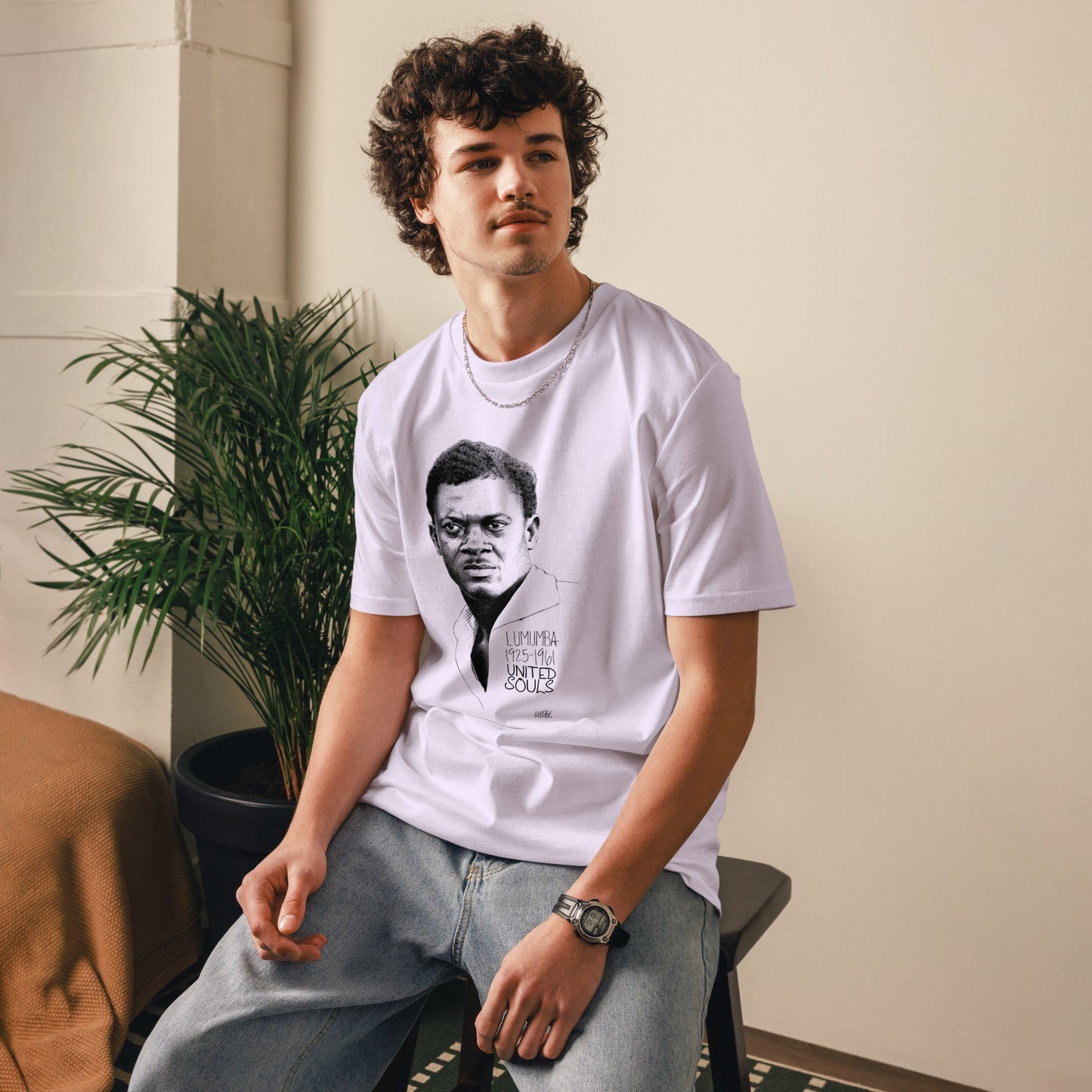 Patrice Lumumba I Le t-shirt unisexe en coton biologique United Souls - Des visages, une lutte, un héritage à porter !