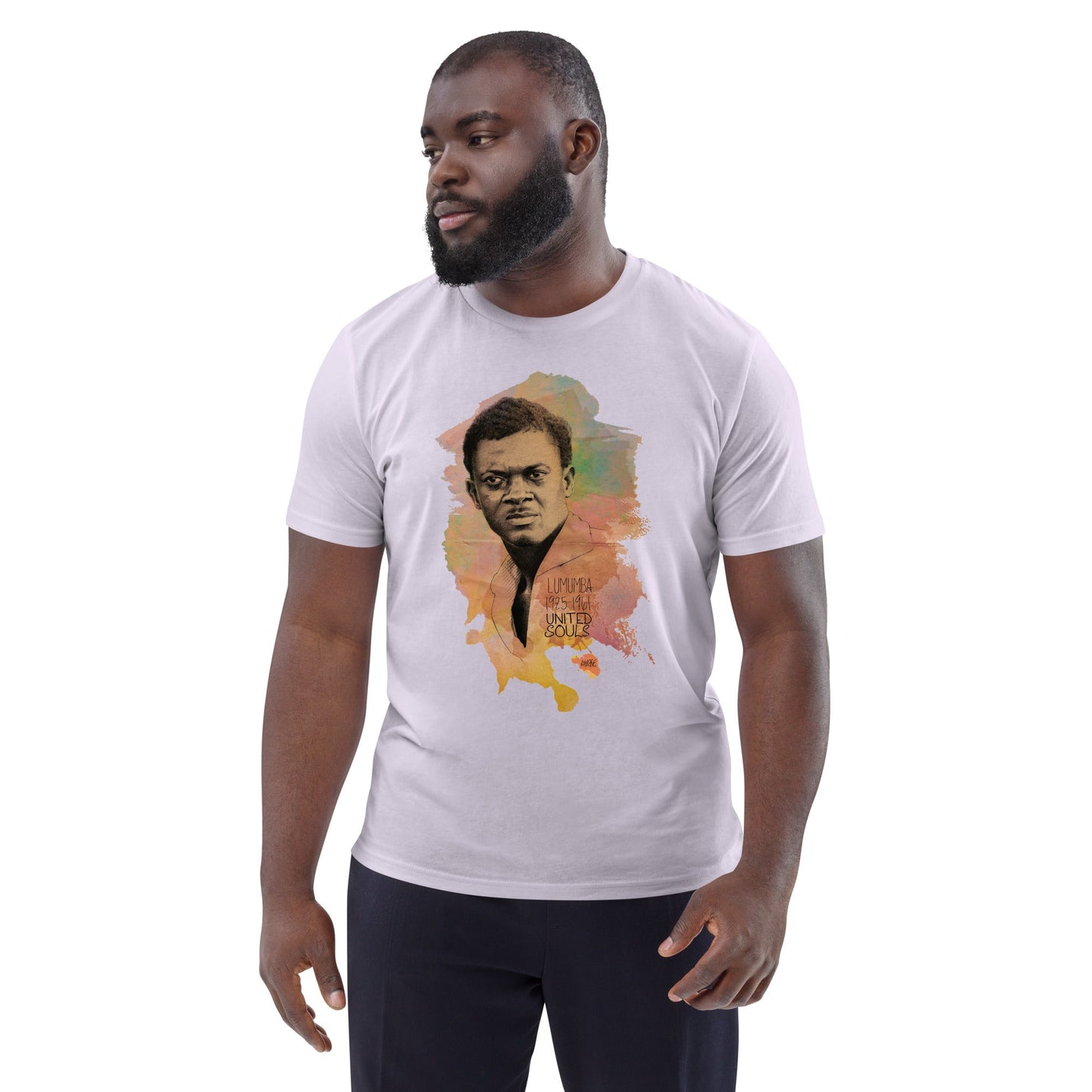Patrice Lumumba I Le t-shirt unisexe en coton biologique United Souls - Des visages, une lutte, un héritage à porter !