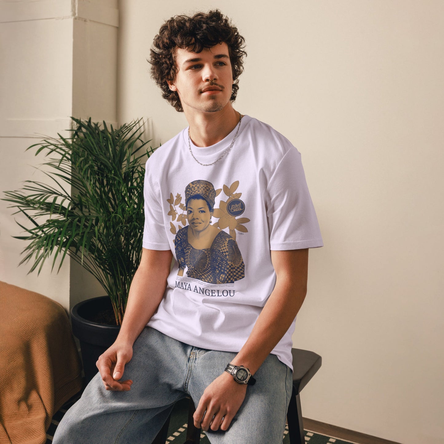 Maya Angelou color I Le t-shirt unisexe en coton biologique United Souls - Des visages, une lutte, un héritage à porter !