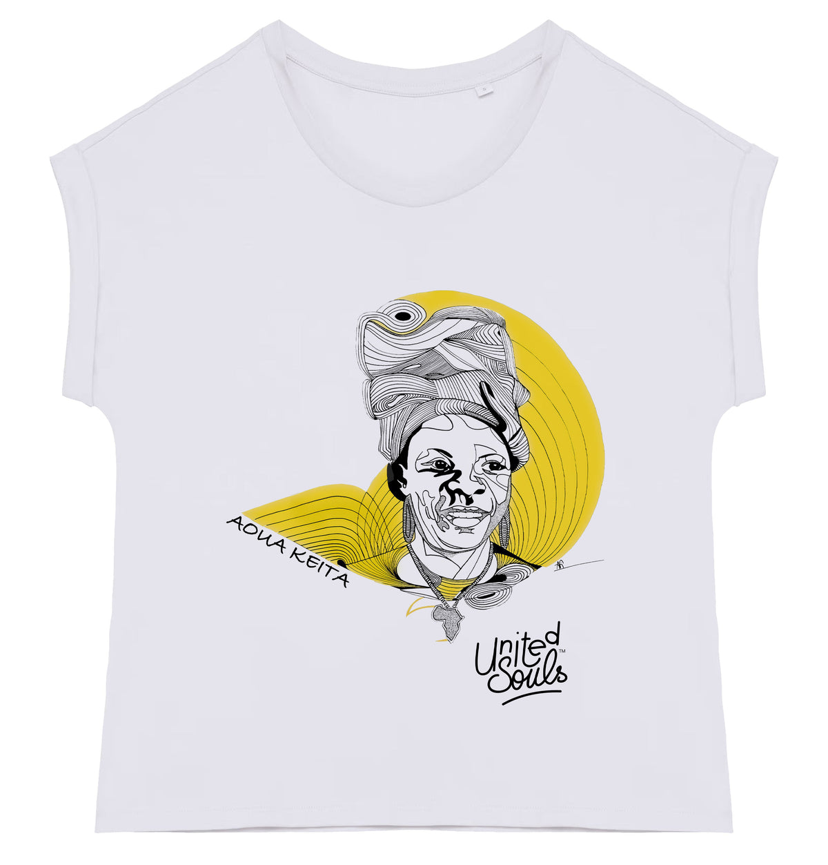 Aoua Keïta I Le t-shirt manches à revers femme United Souls - Des visages, une lutte, un héritage à porter !