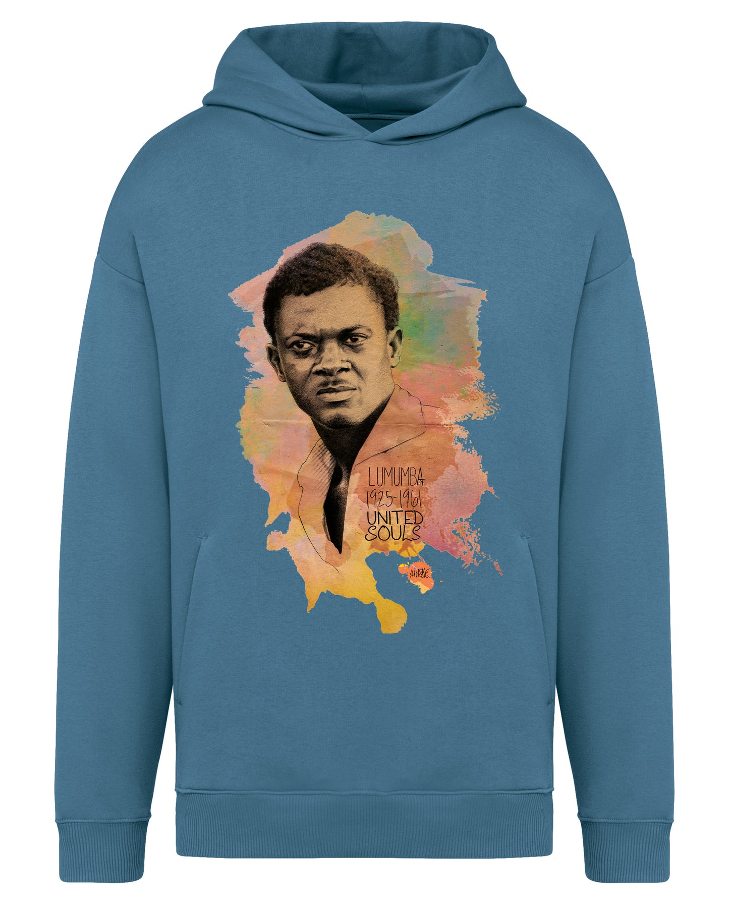 Lumumba Color I Le sweat-shirt à capuche oversize unisexe