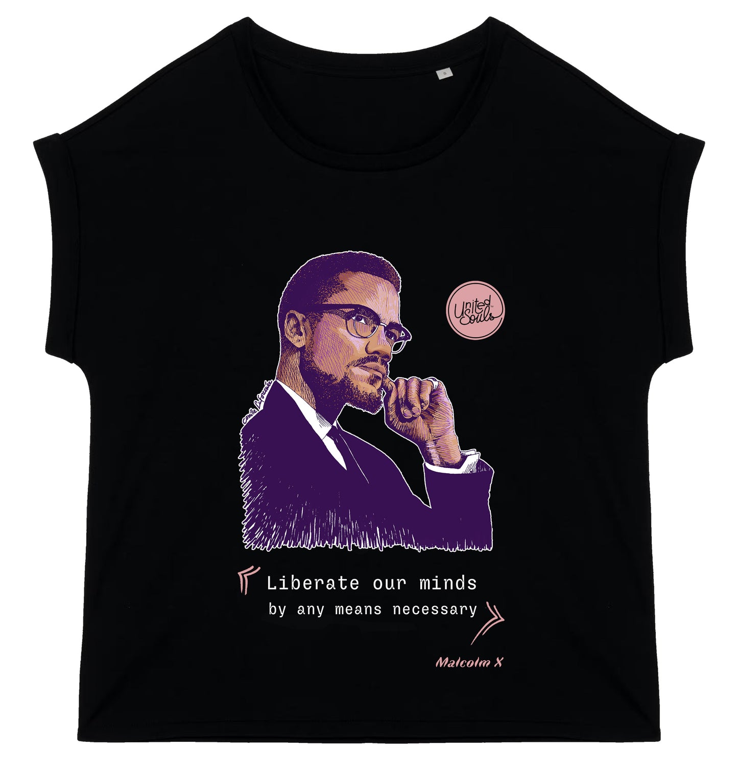Malcolm X I Le t-shirt manches à revers femme