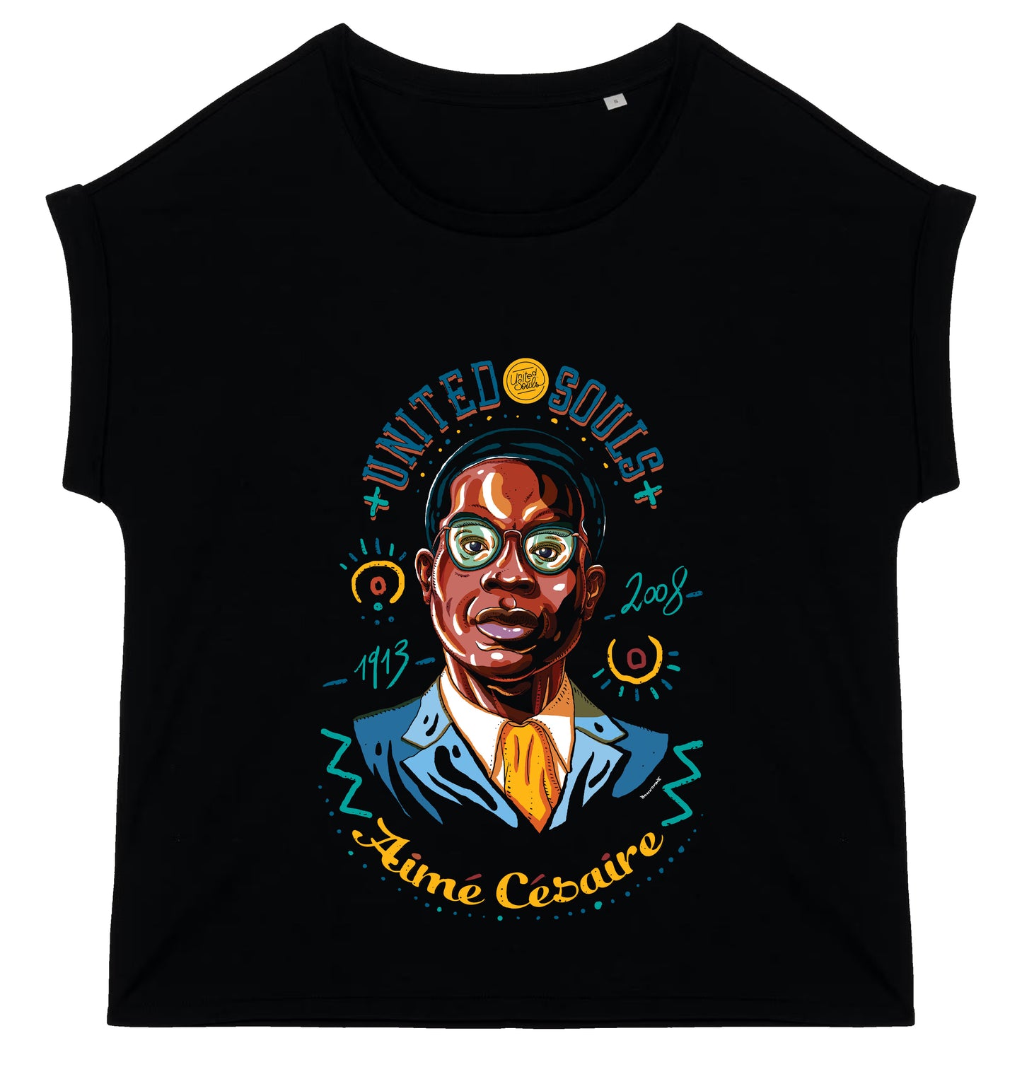 Aimé Césaire I Le t-shirt manches à revers femme