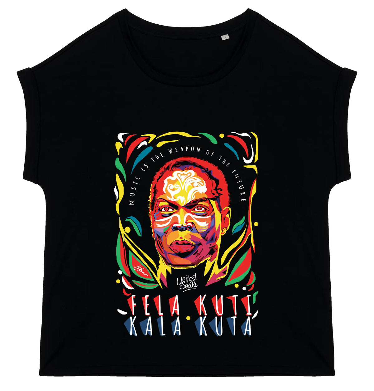 Fela Kuti I Le t-shirt manches à revers femme United Souls - Des visages, une lutte, un héritage à porter !